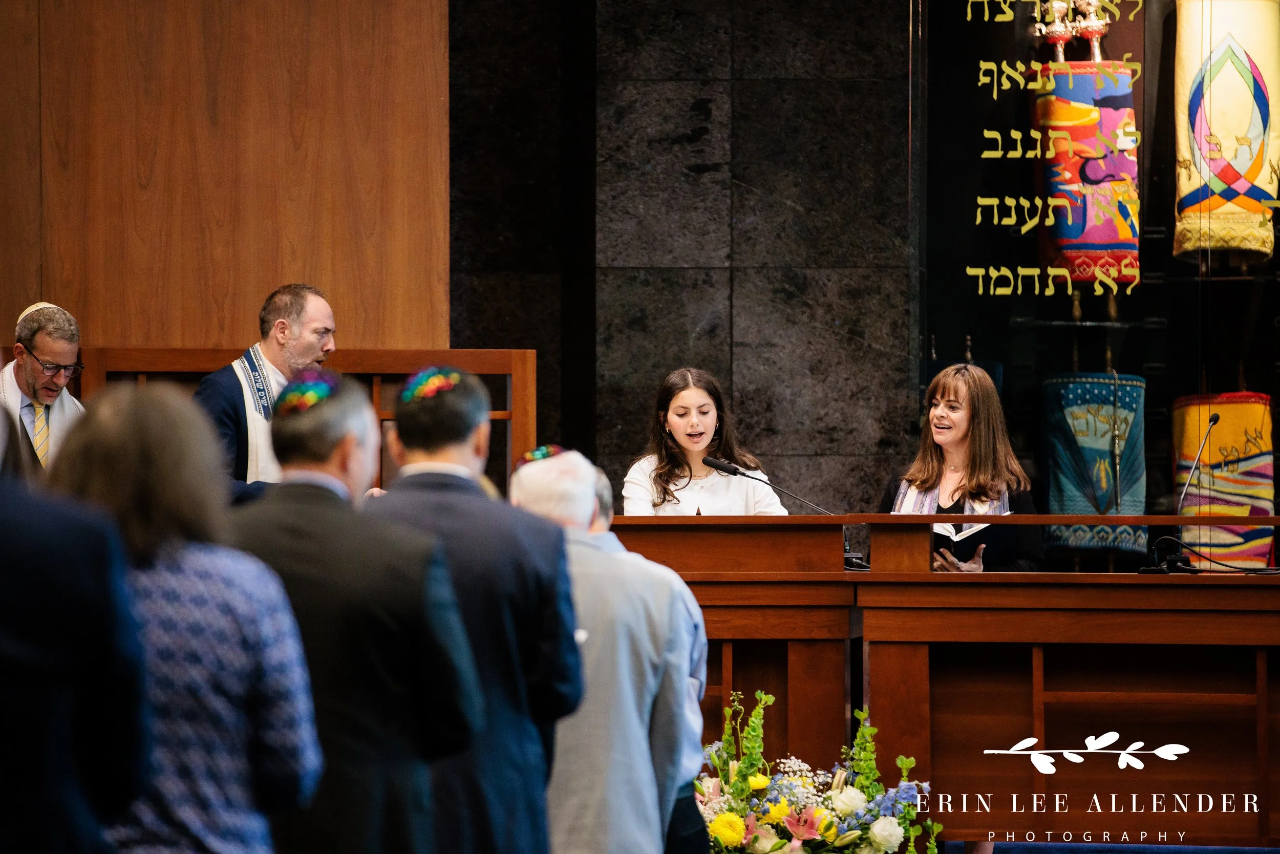 Leading the bat mitzvah service at temple
