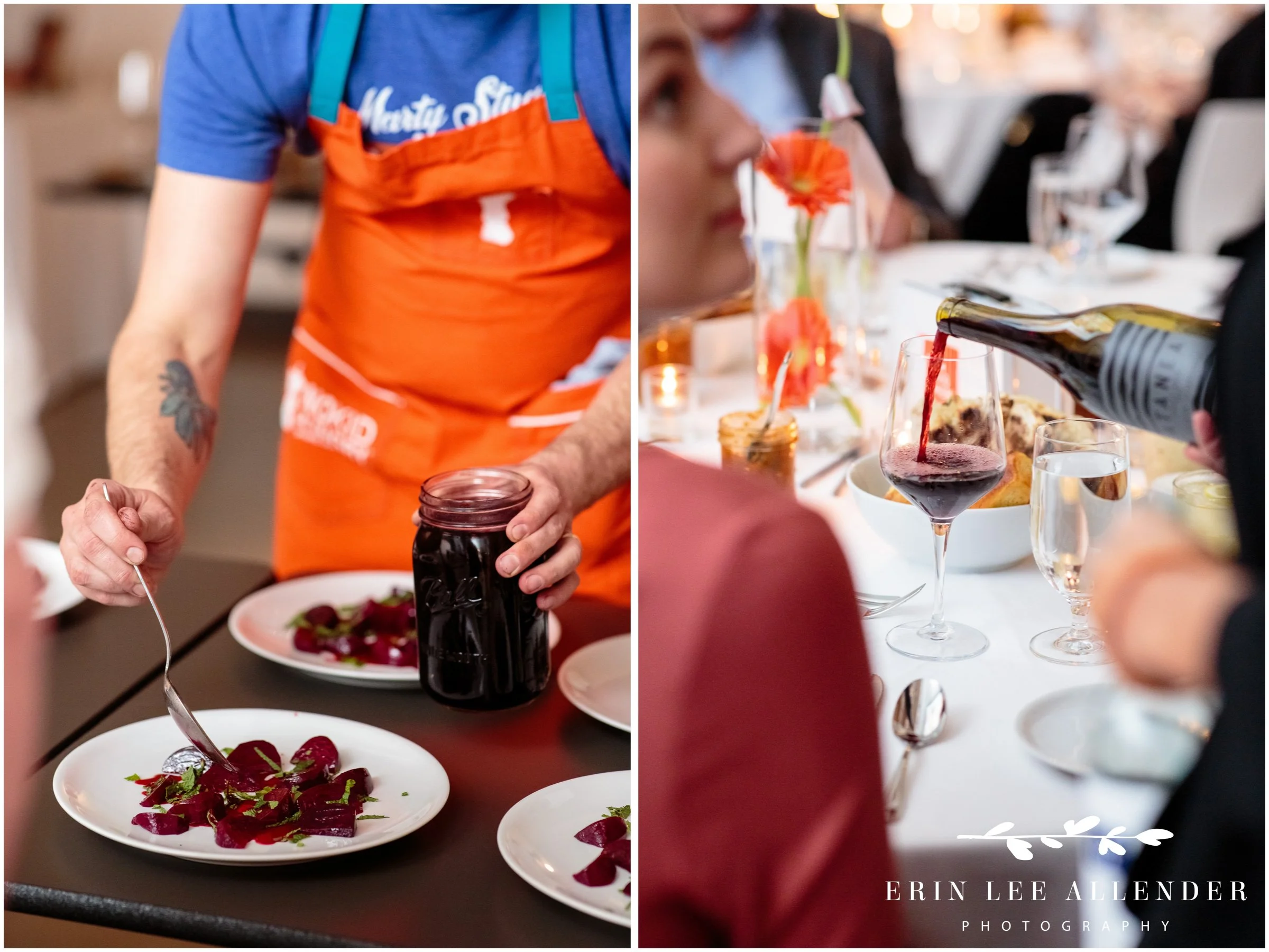 Chef plating dish during No Kid Hungry dinner at Bankers Alley Hotel Nashville