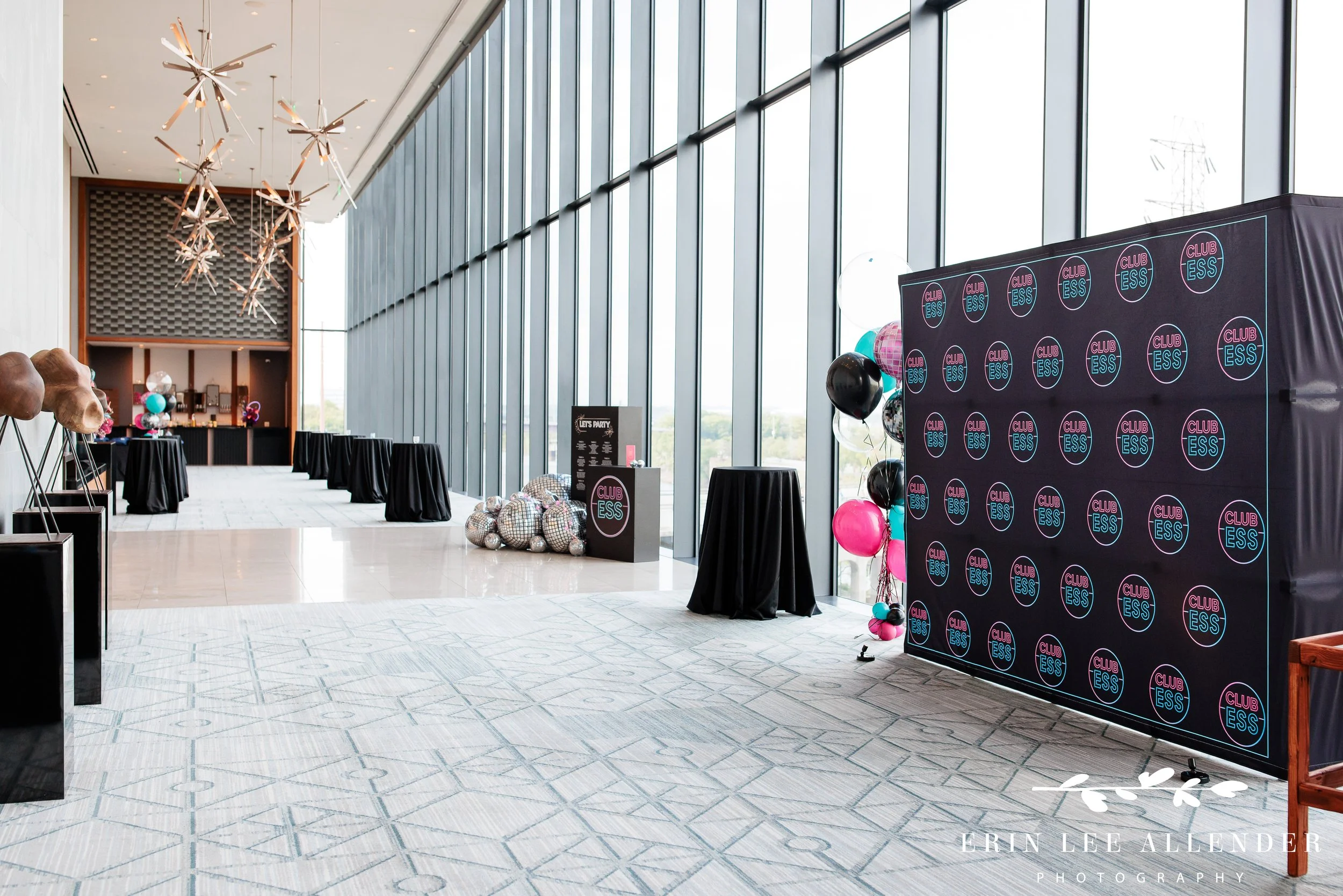 Cocktail hour setup at Four Seasons Nashville bat mitzvah