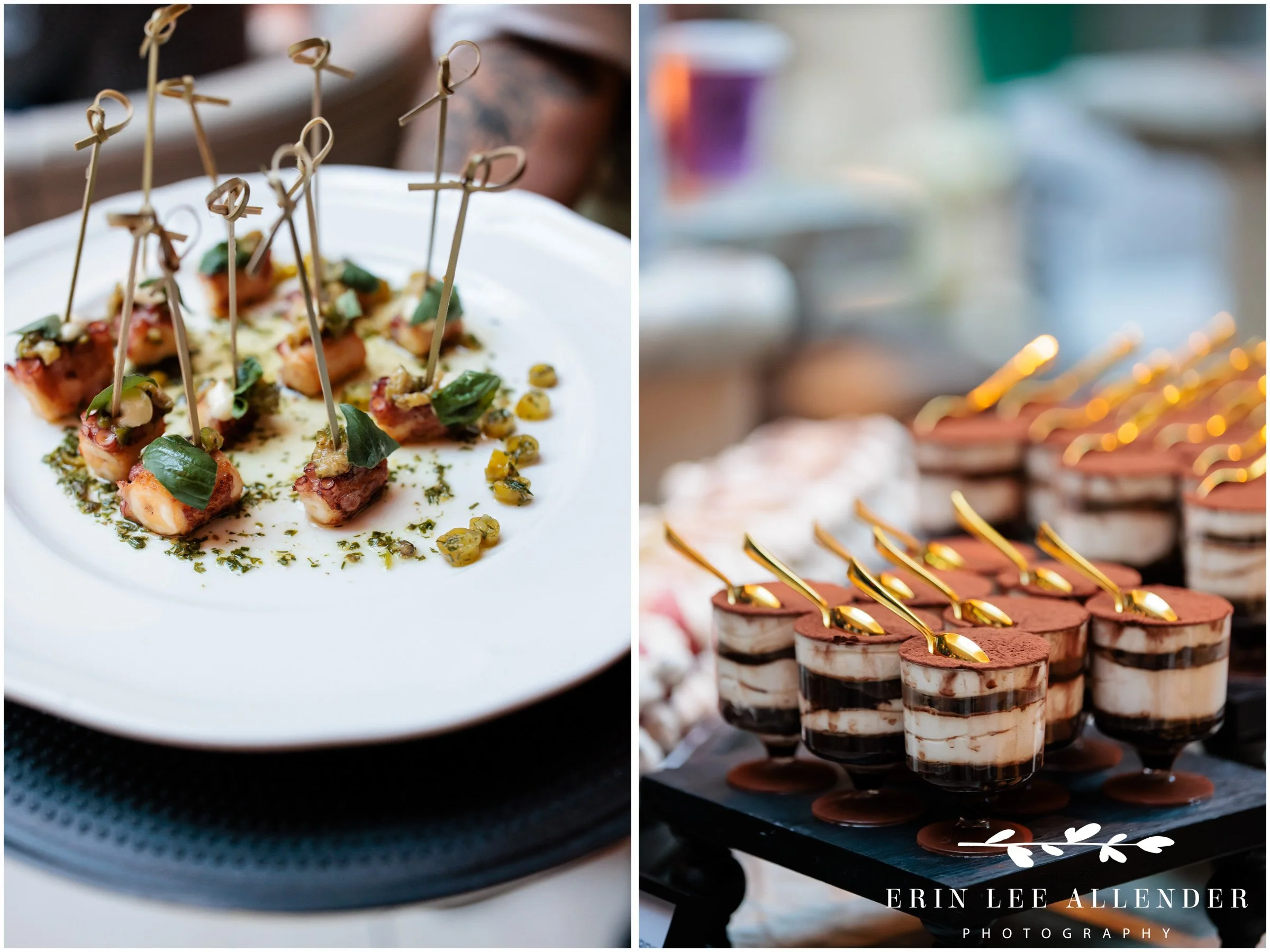 Alla Vita tiramisu dessert served at a networking reception at Middleman — Nashville event photography