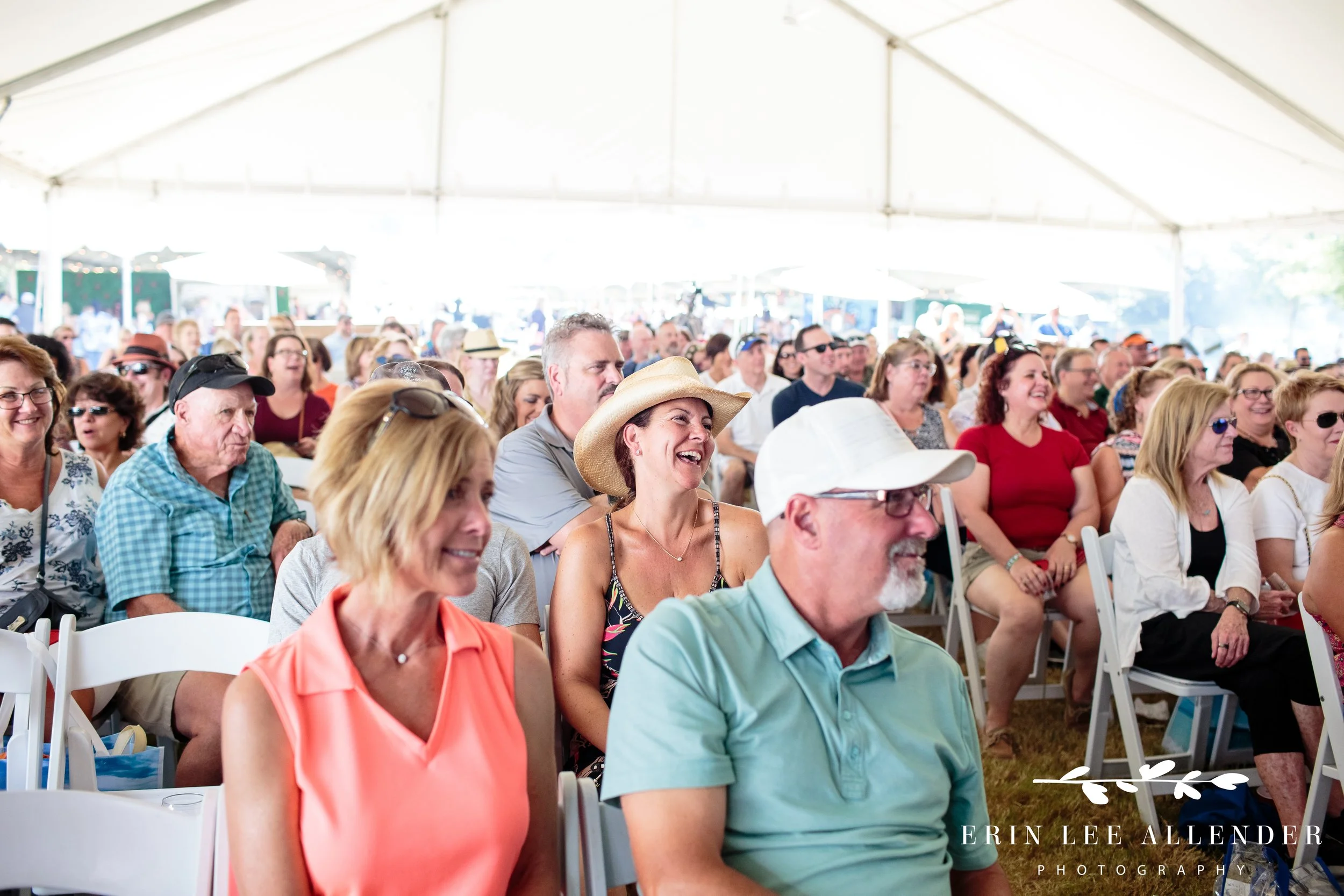 Crowd reacting to chef Rick Bayless presentation at the Music City Food and Wine Festival Nashville Tennessee