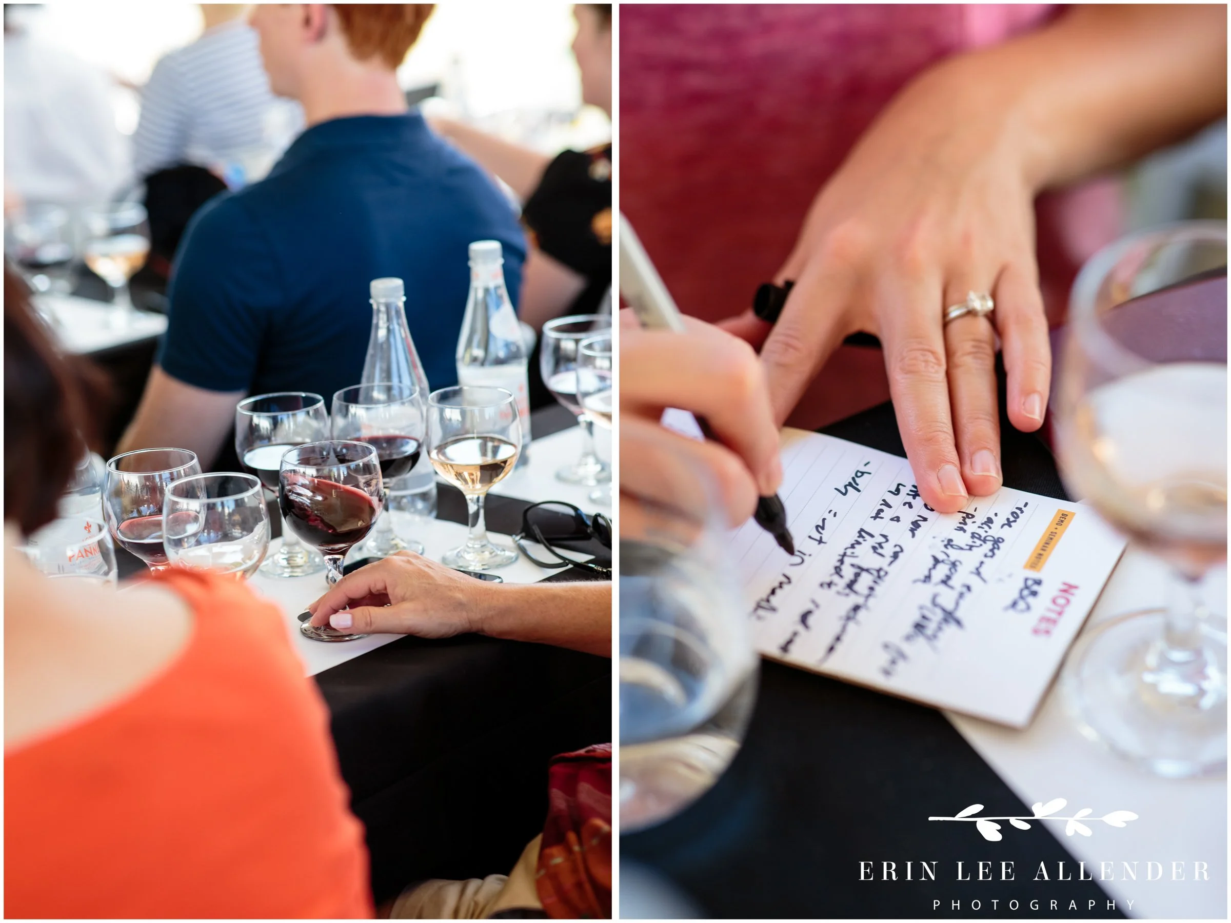 Festival guest taking notes during the wine tasting event at the Music City Food and Wine Festival Nashville Tennessee