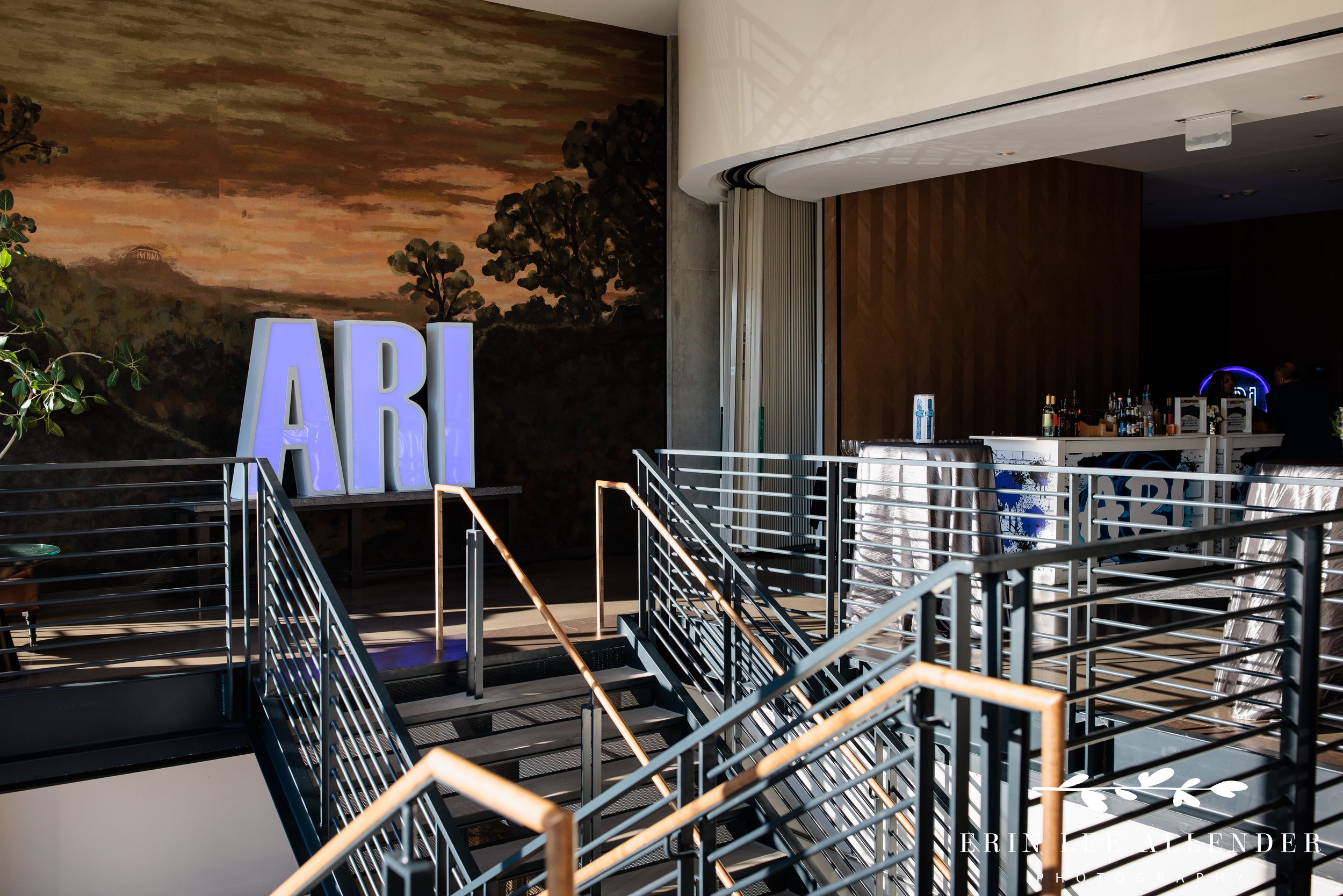 Personalized bar wraps with bar mitzvah’s name at W Nashville reception