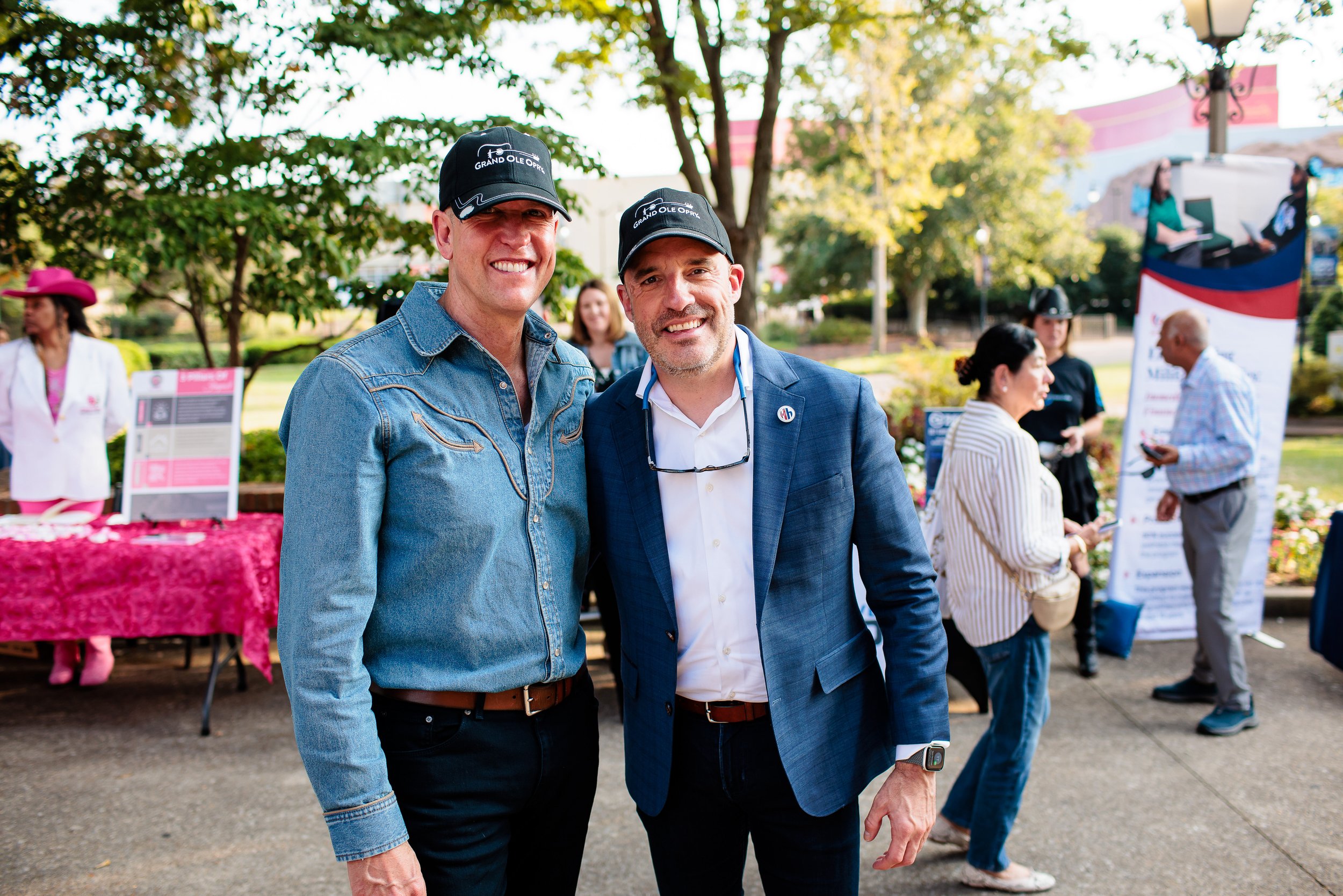 Board members showing of Grand Ole Opry Hats at Face the Fight Night in Nashville