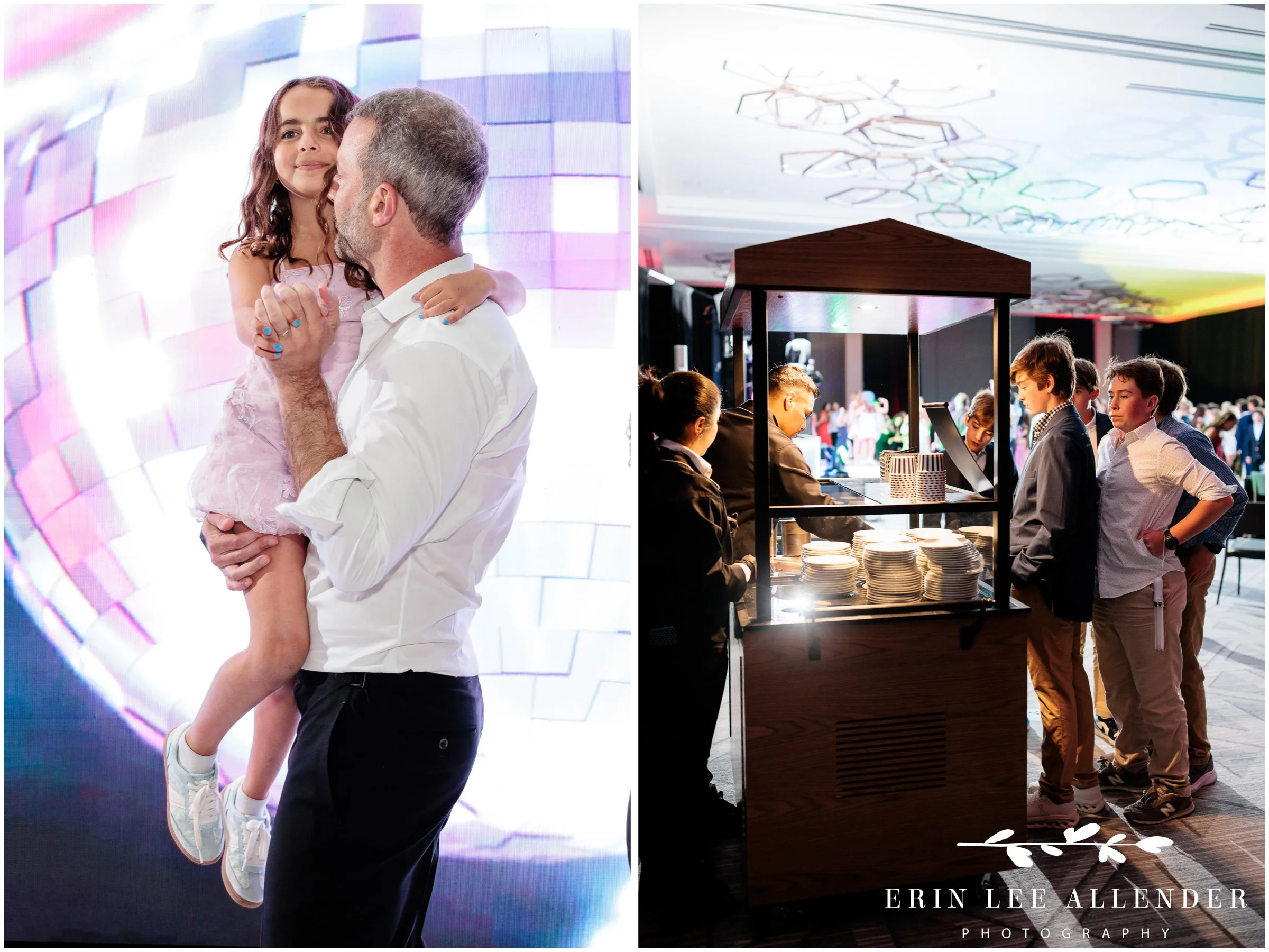 Father dancing with younger child