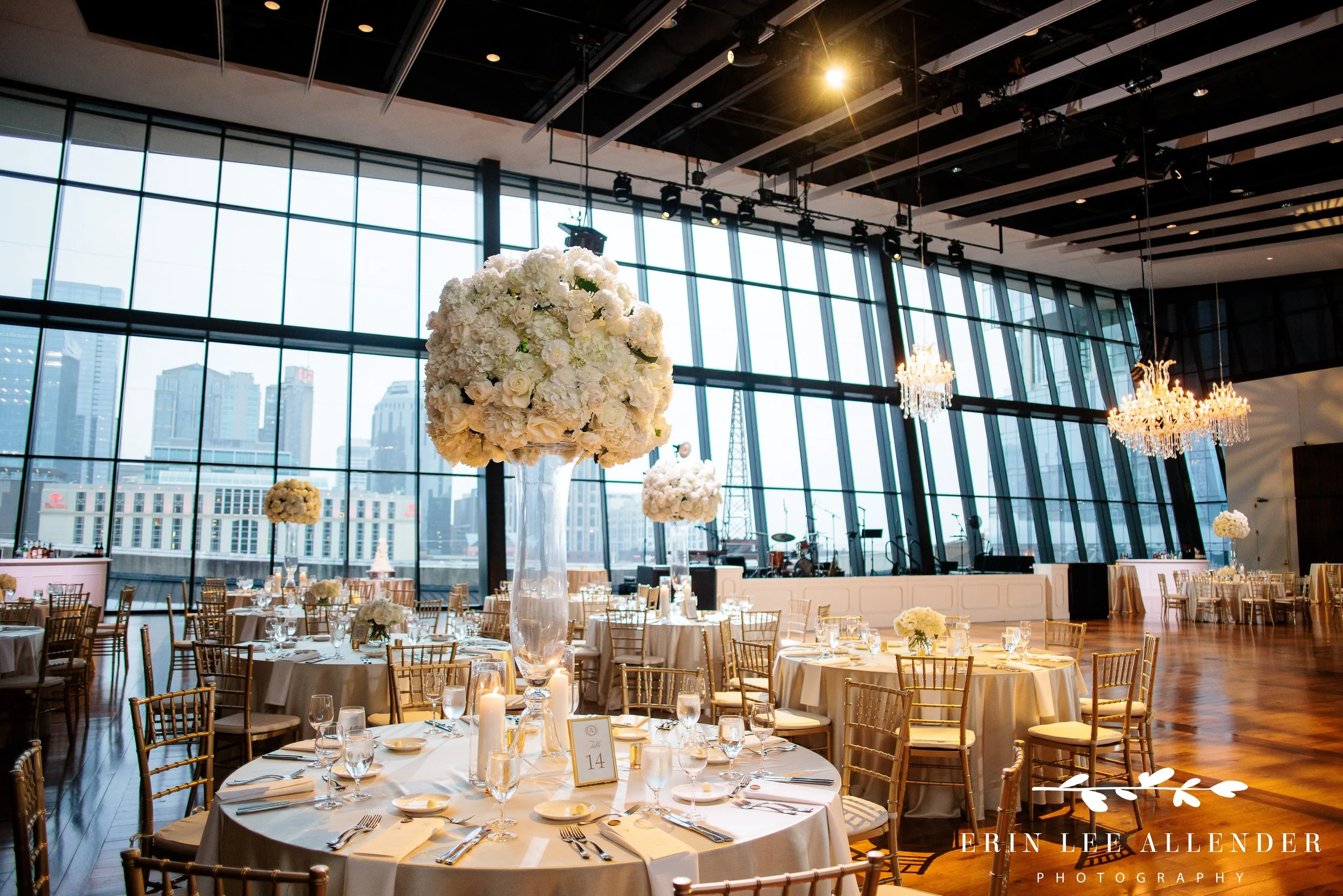 Nashville wedding photographer's close-up of a second reception table detail at Country Music Hall of Fame