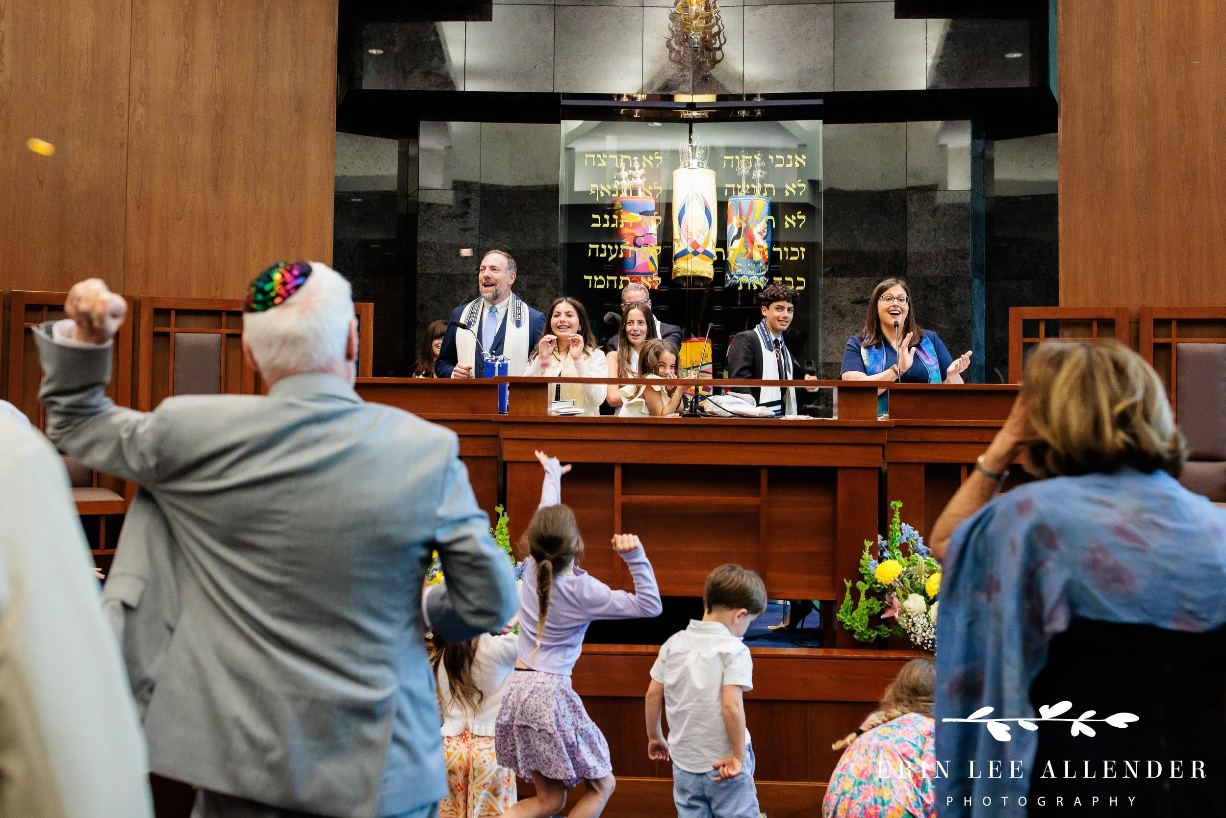 Candy Toss during bat mitzvah ceremony at The Temple in Nashville