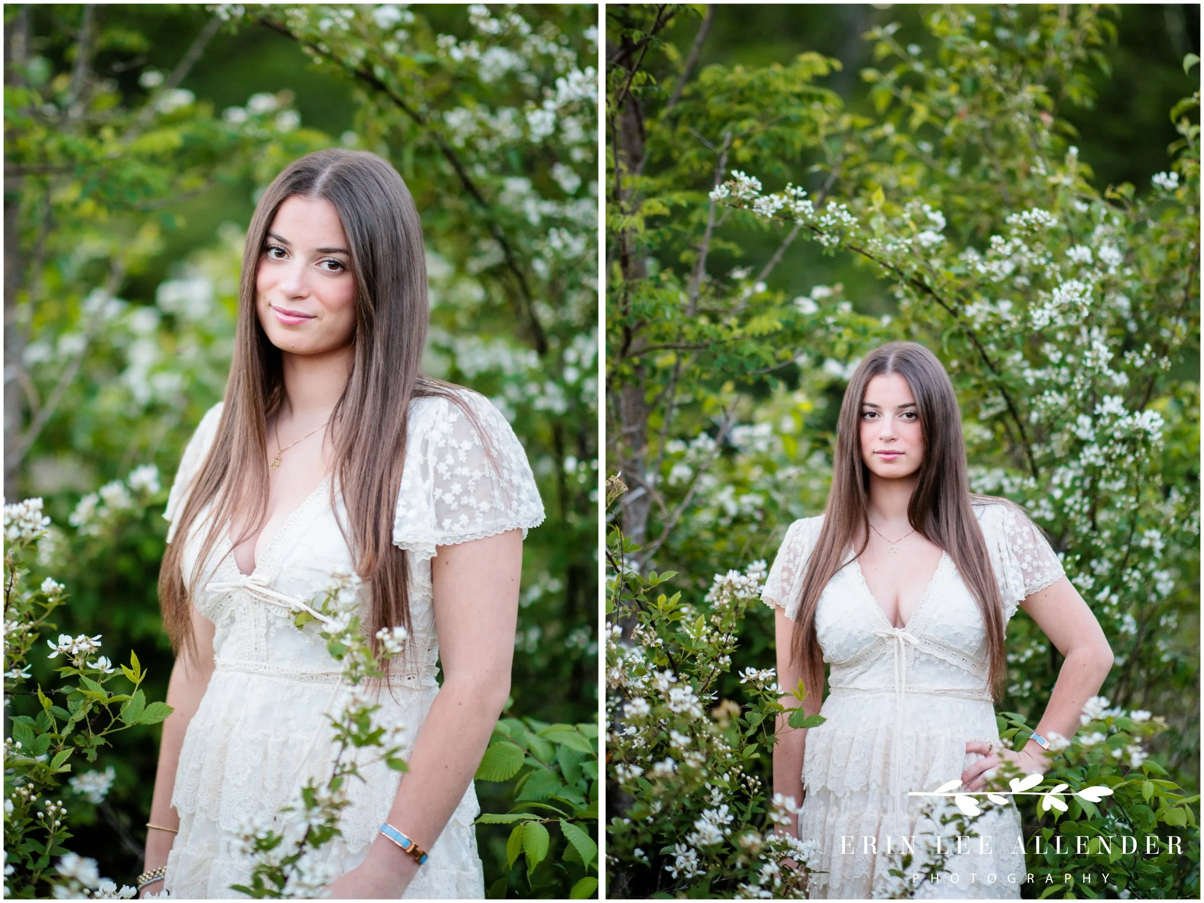 Nashville senior portrait session — senior portrait among white wildflowers, natural light outdoor photography Hendersonville TN