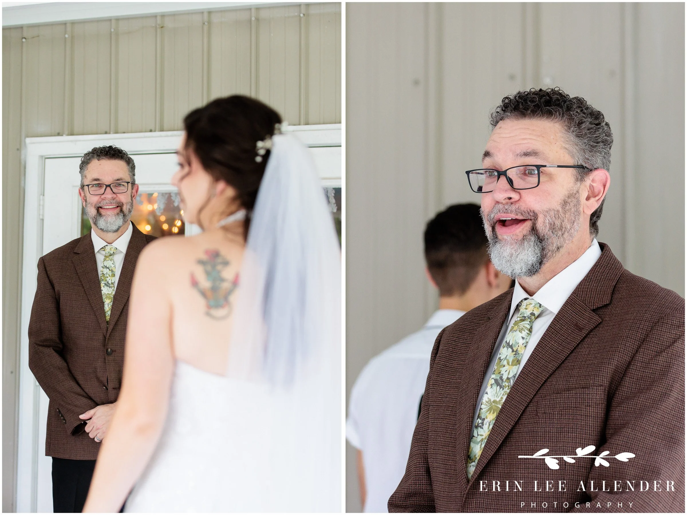 Father seeing bride for the first time at Nashville Wedding