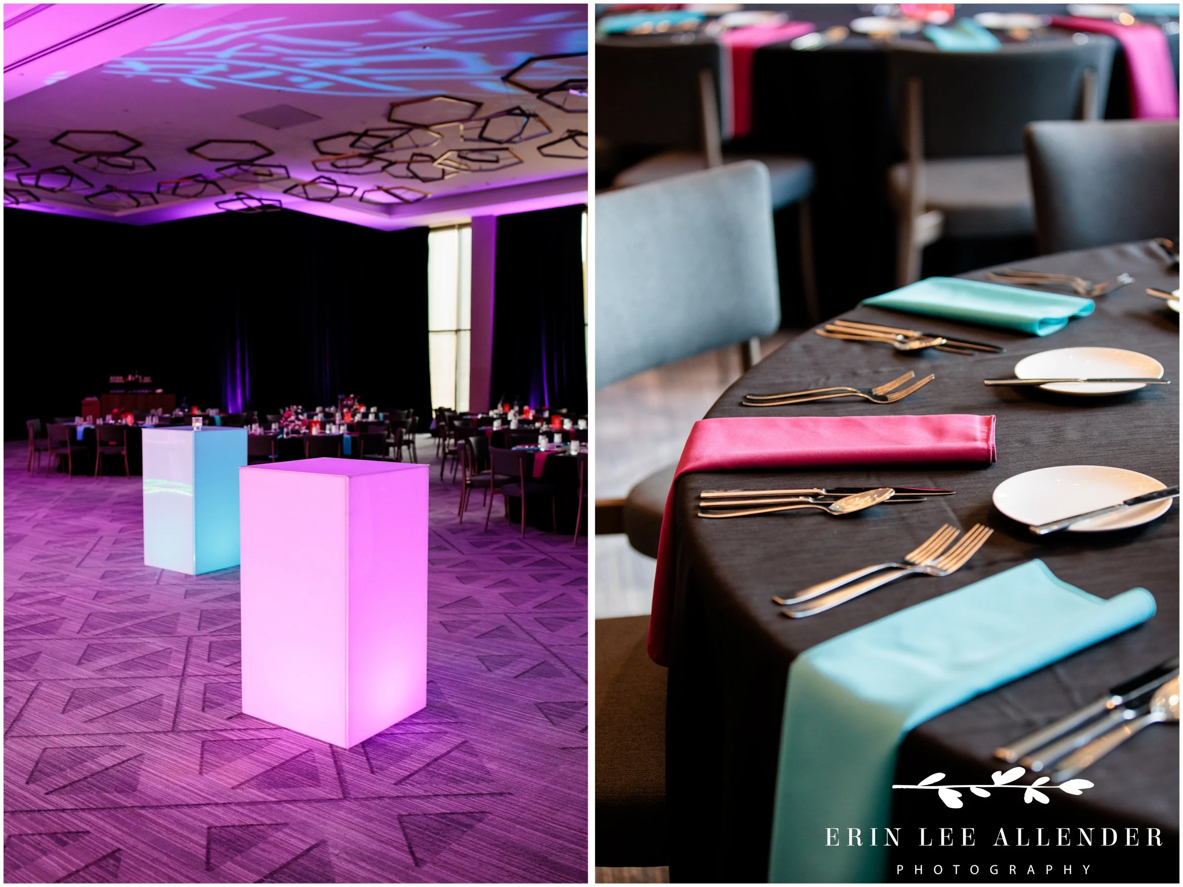 Kids table with disco ball and themed decor