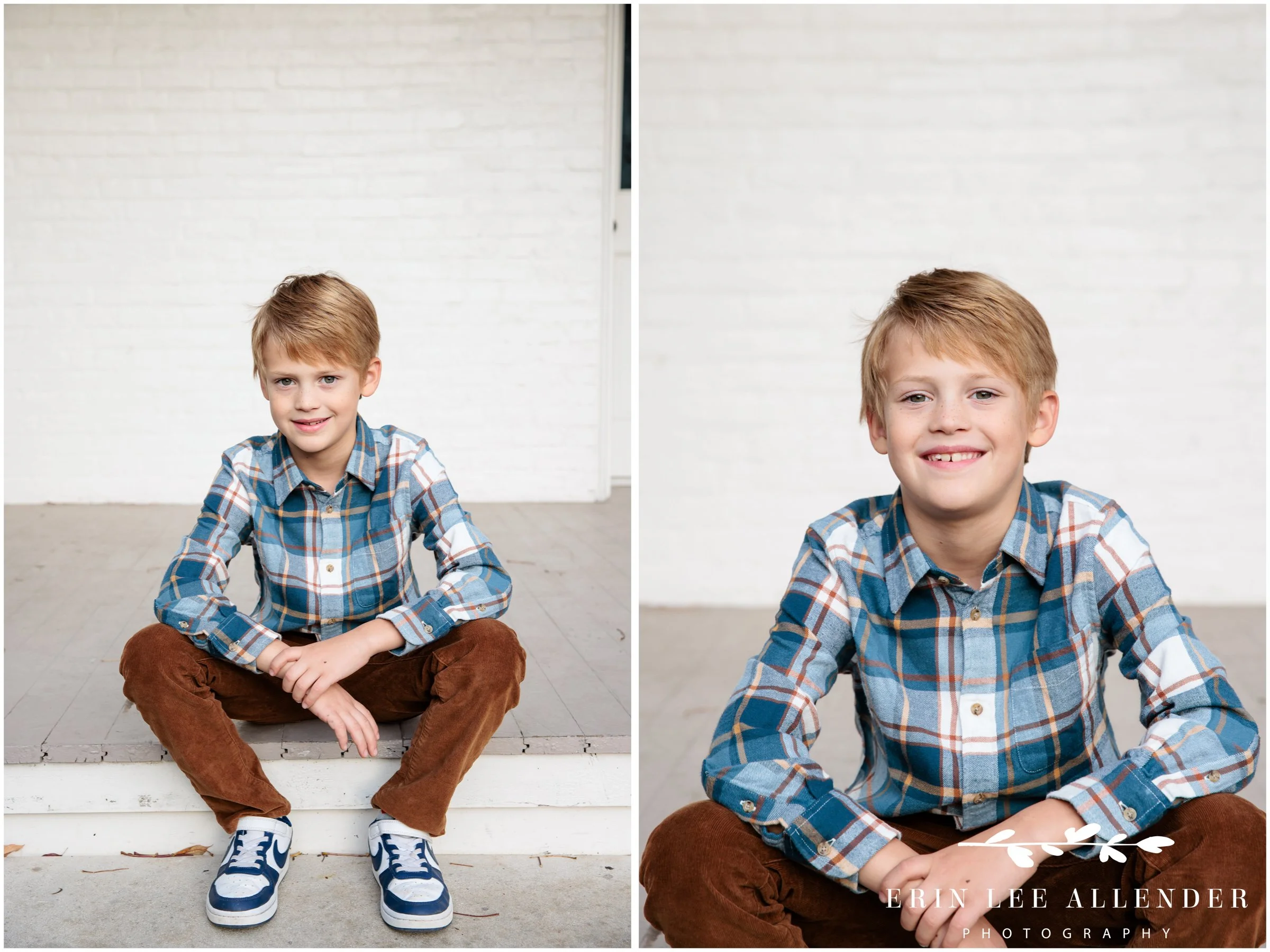 Nashville child portrait — close-up of a young boy on the historic porch of Ravenswood Mansion