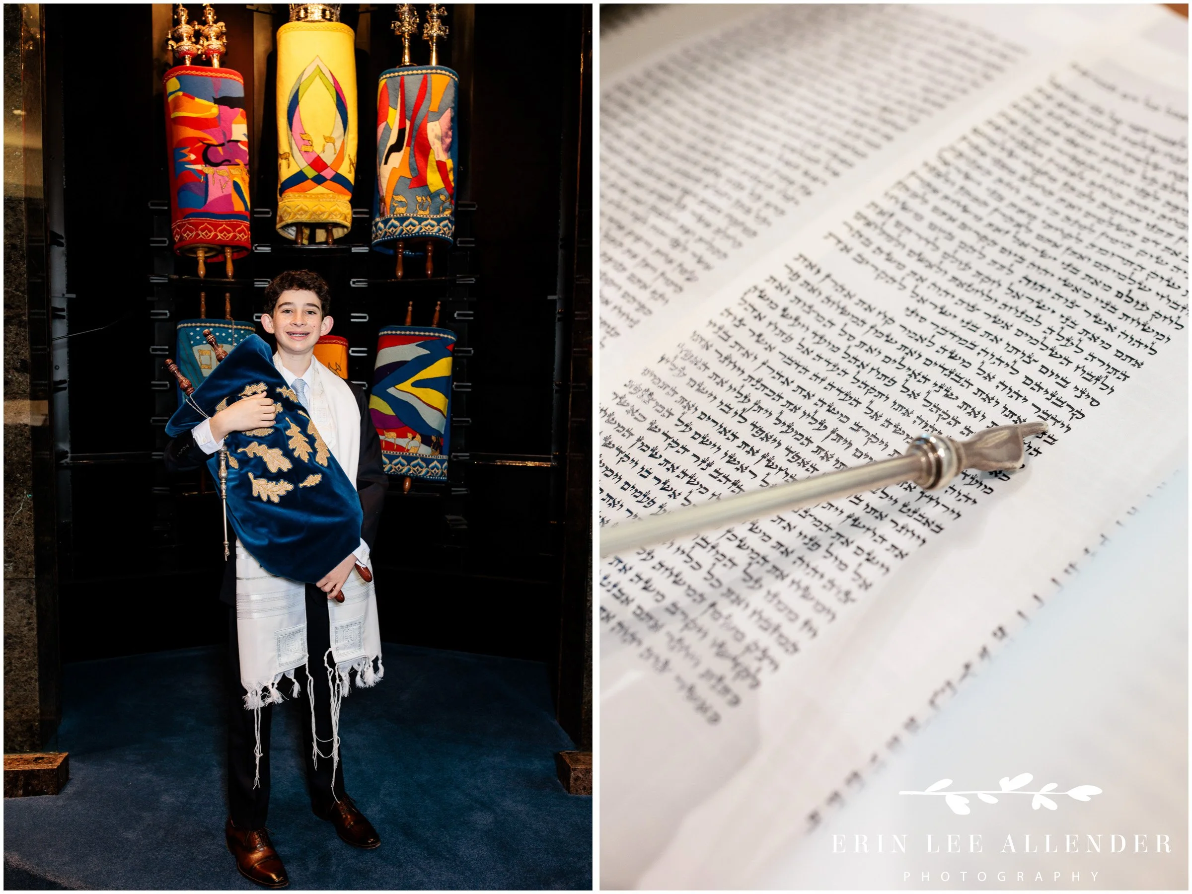 Bar mitzvah at The Temple in Nashville with Torah in front of the ark