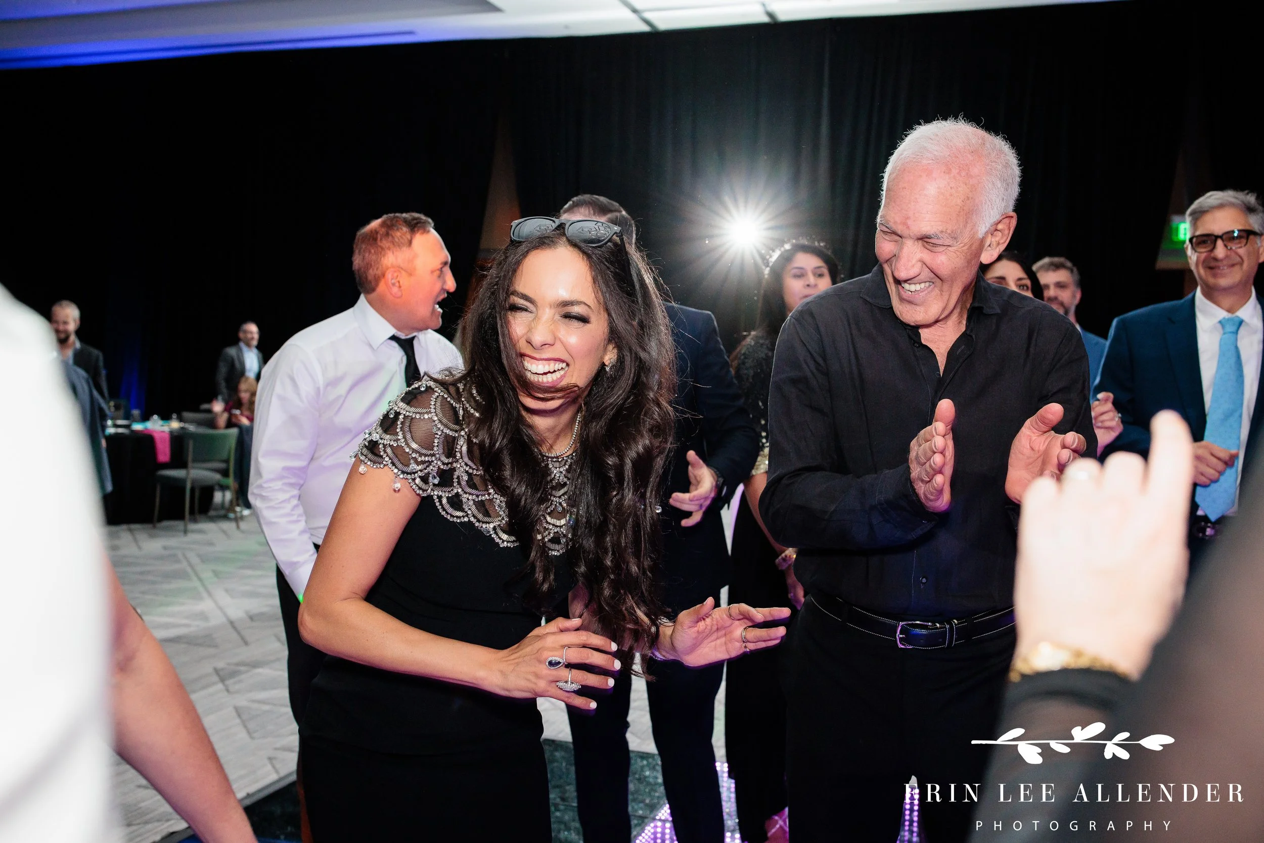 Mother laughing on dance floor