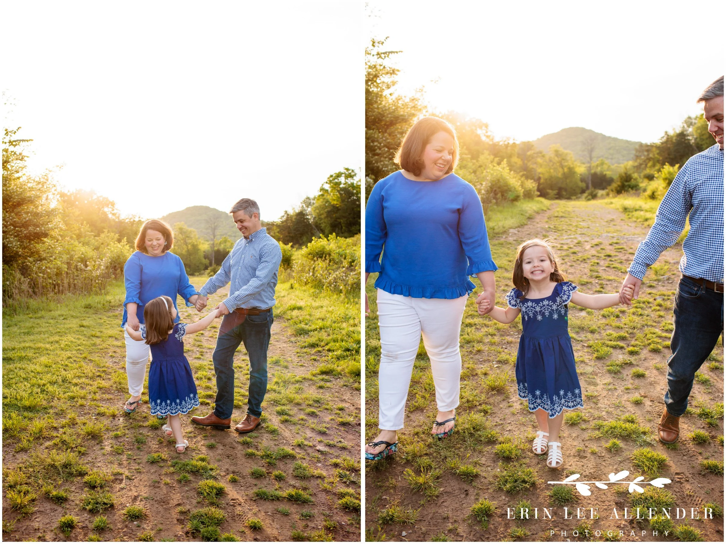 Nashville family photography — family playing ring around the rosie at Marcella Vivrette Smith Park in Franklin