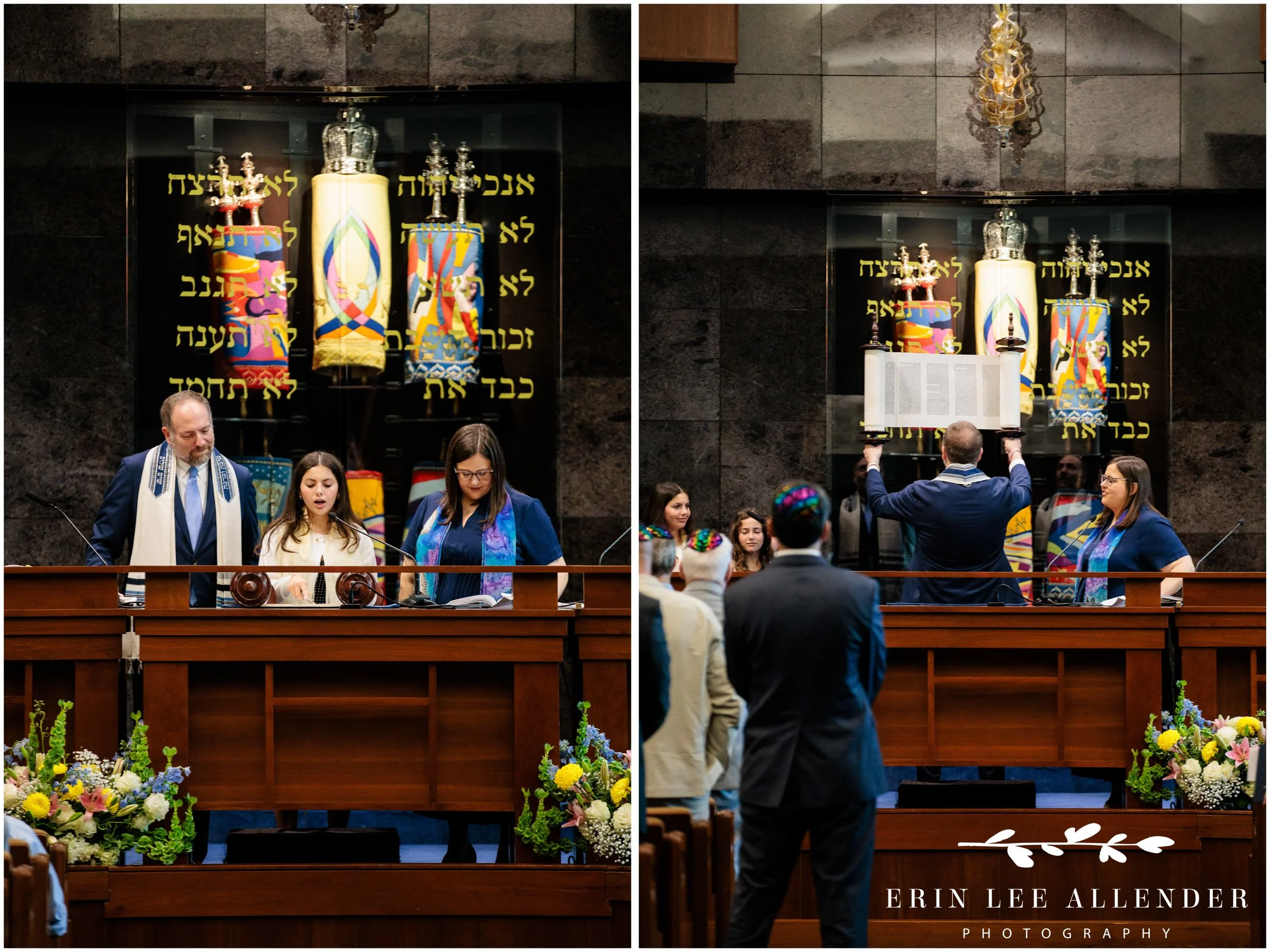 Torah lifted during bat mitzvah ceremony