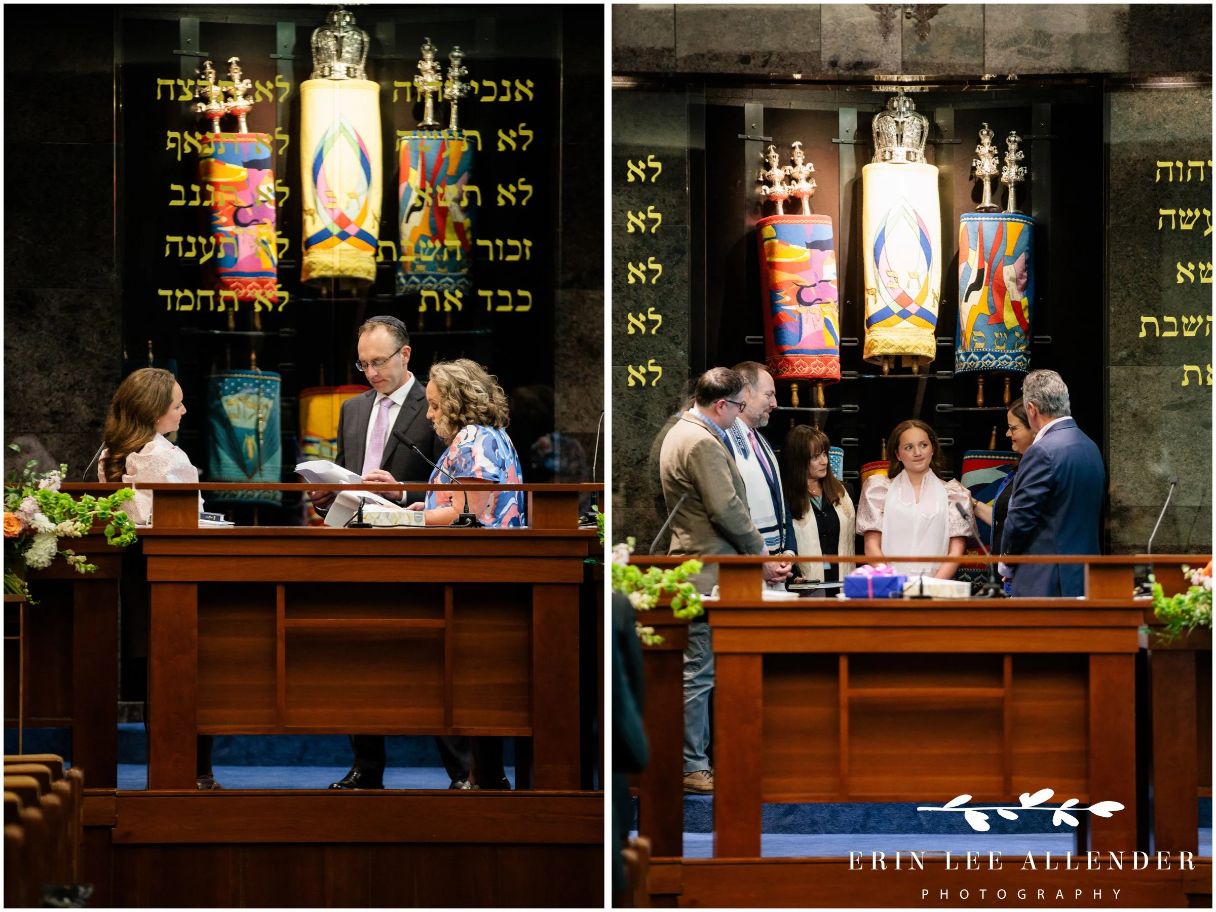 Nashville mitzvah photography — parents giving speech during bat mitzvah service at The Temple Nashville