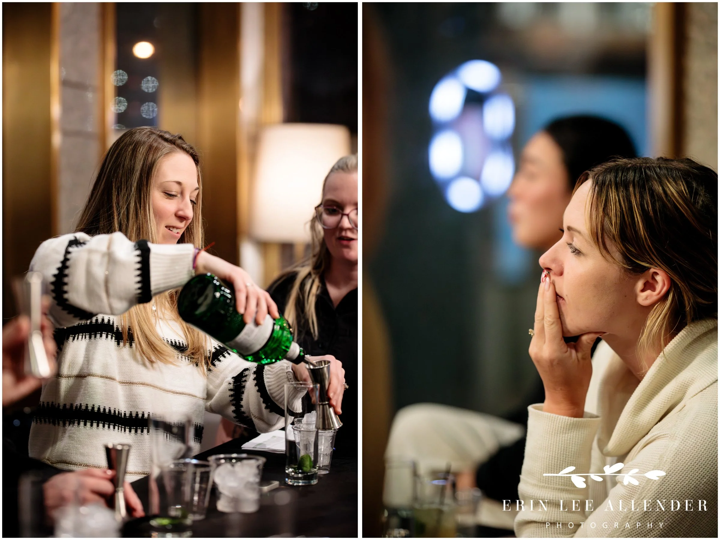 Planners learning cocktail techniques during J Jackson Mobile Mixologist workshop at Nashville Reserve