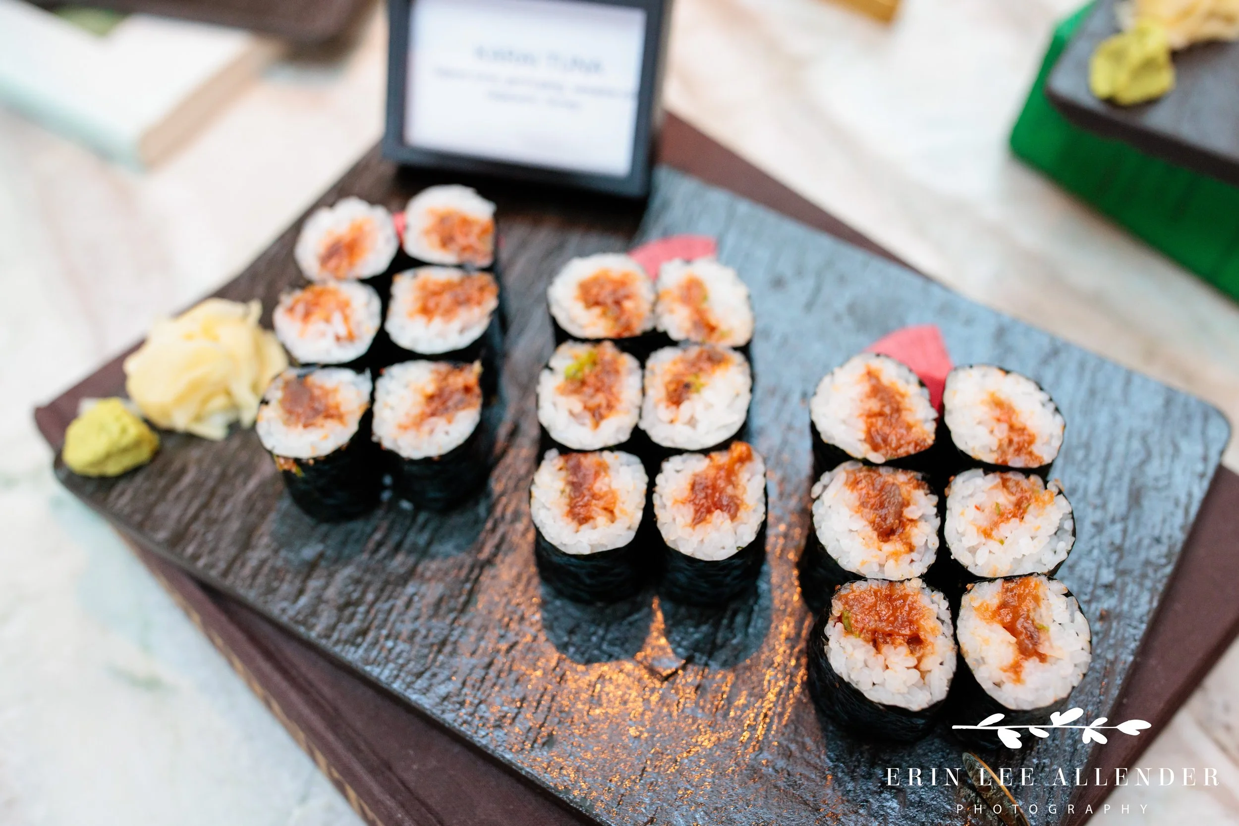 Nashville corporate event photography — Momotaro sushi bar set up for a networking reception at Middleman in Wedgewood Houston