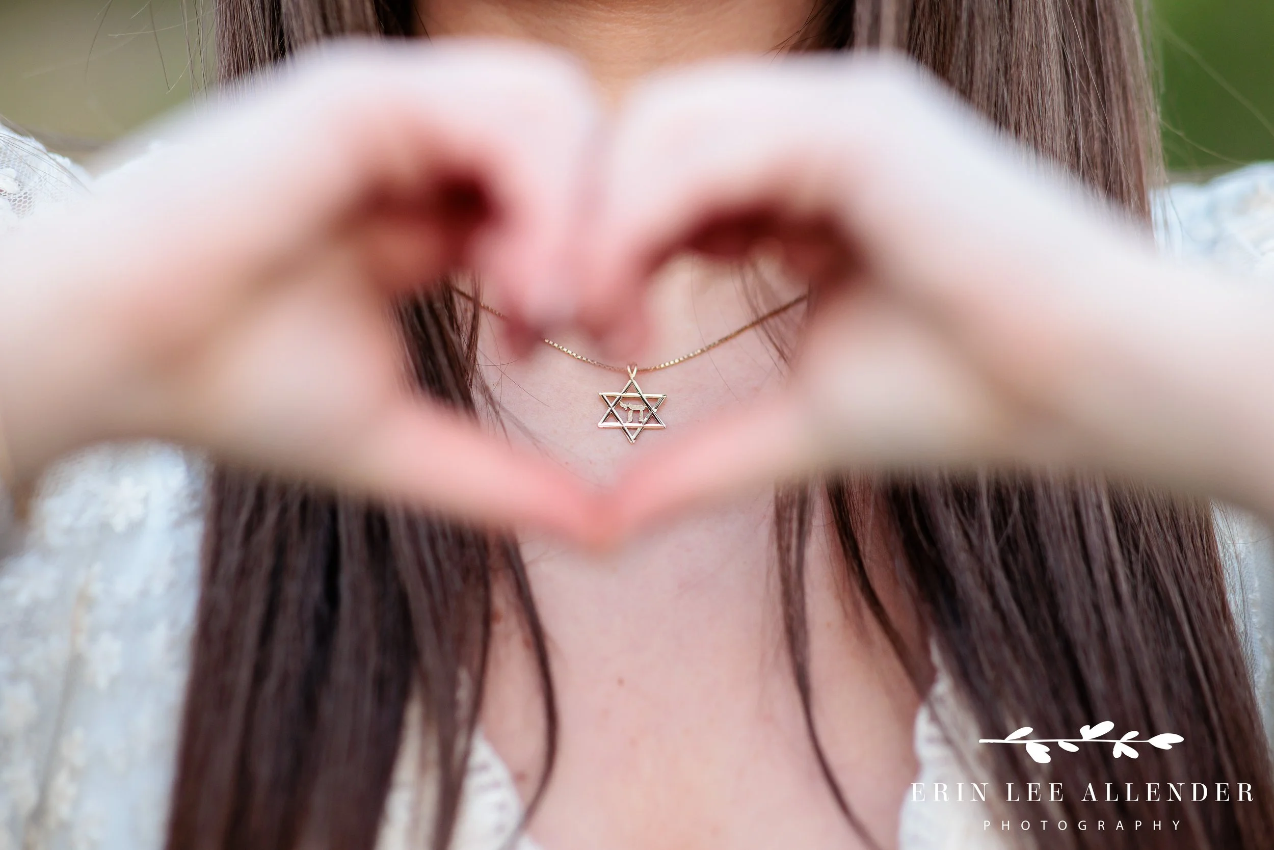 Nashville senior portrait detail shot — Star of David necklace closeup, jewelry detail senior session photography