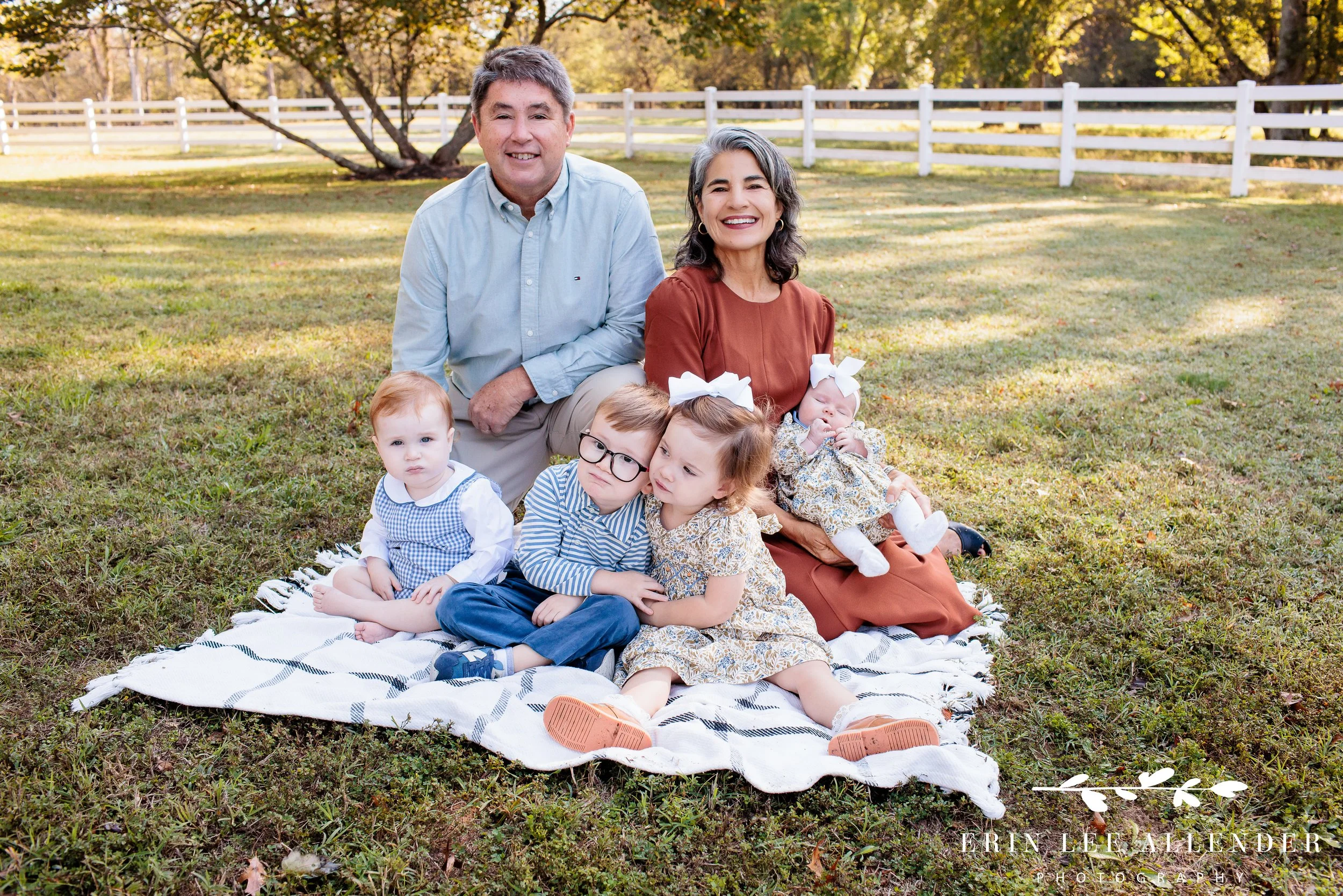 Nashville family photography — grandparents holding their grandbabies during a family farm session