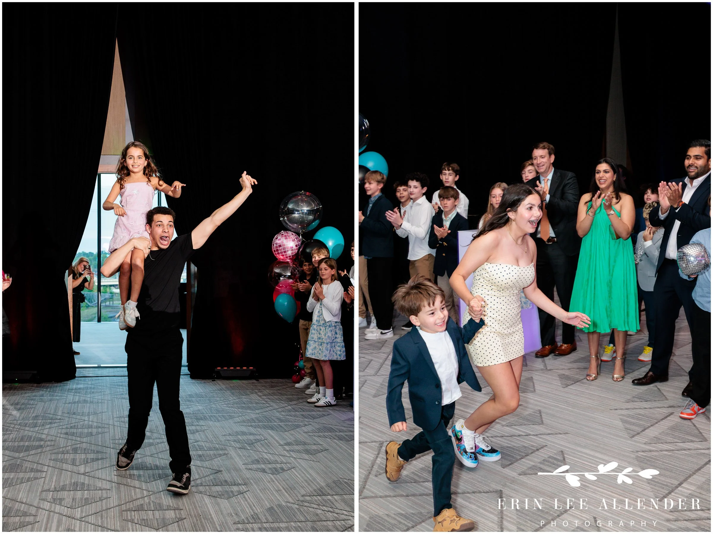 Bat mitzvah grand entrance into reception