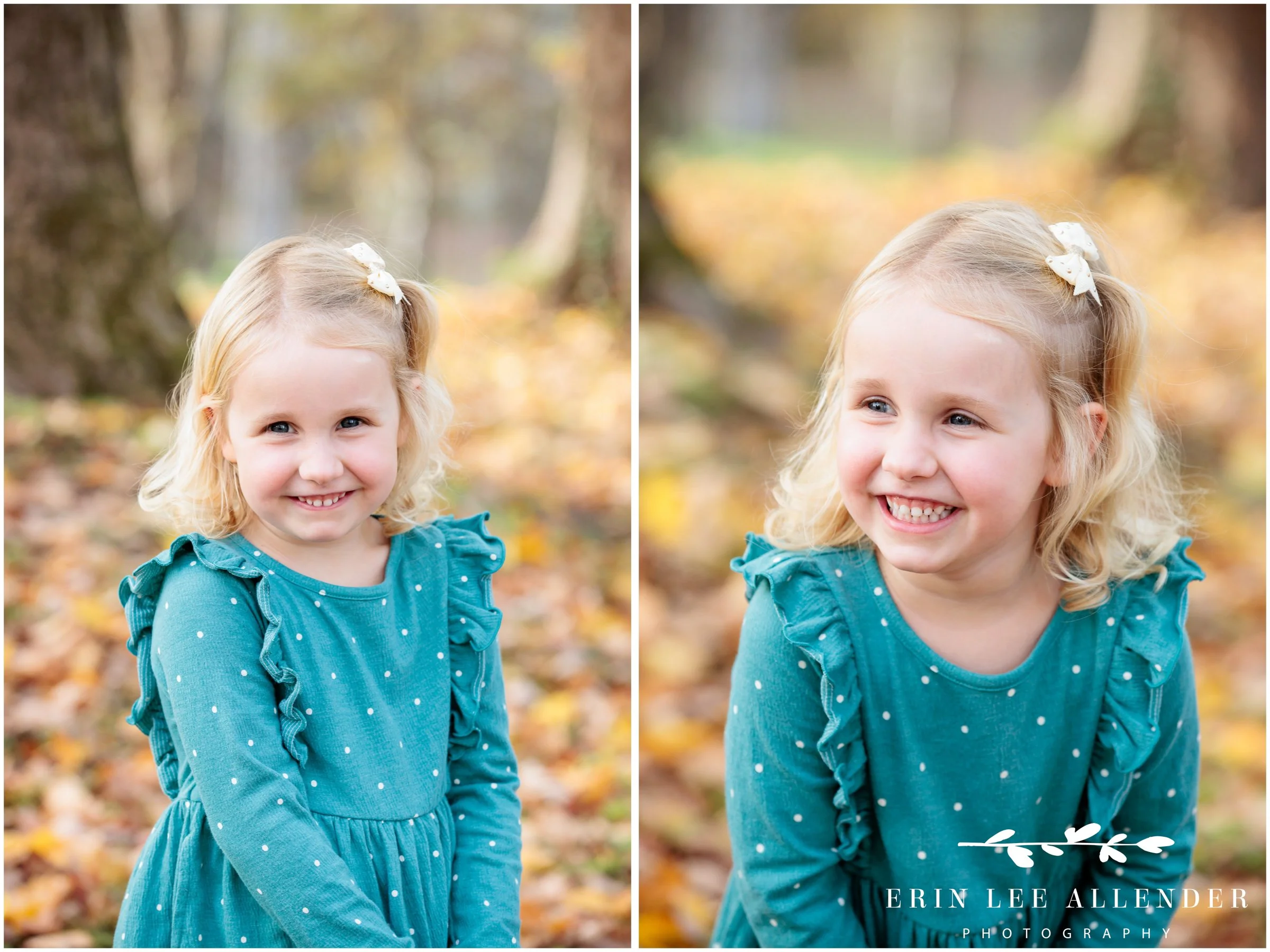 Nashville fall mini session — little girl laughing in fall leaves at Ellington Agricultural Center