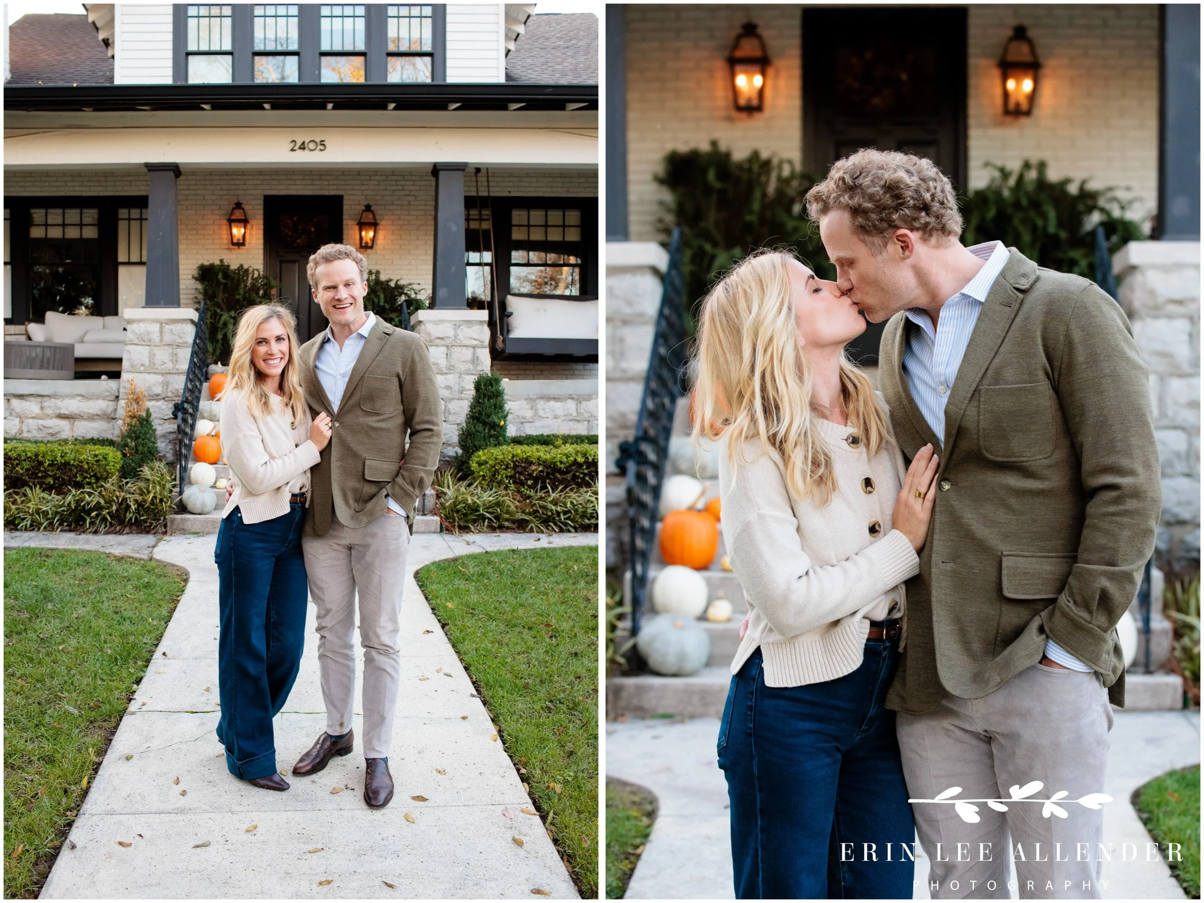 Nashville family photography — a portrait of mom and dad together in their front yard