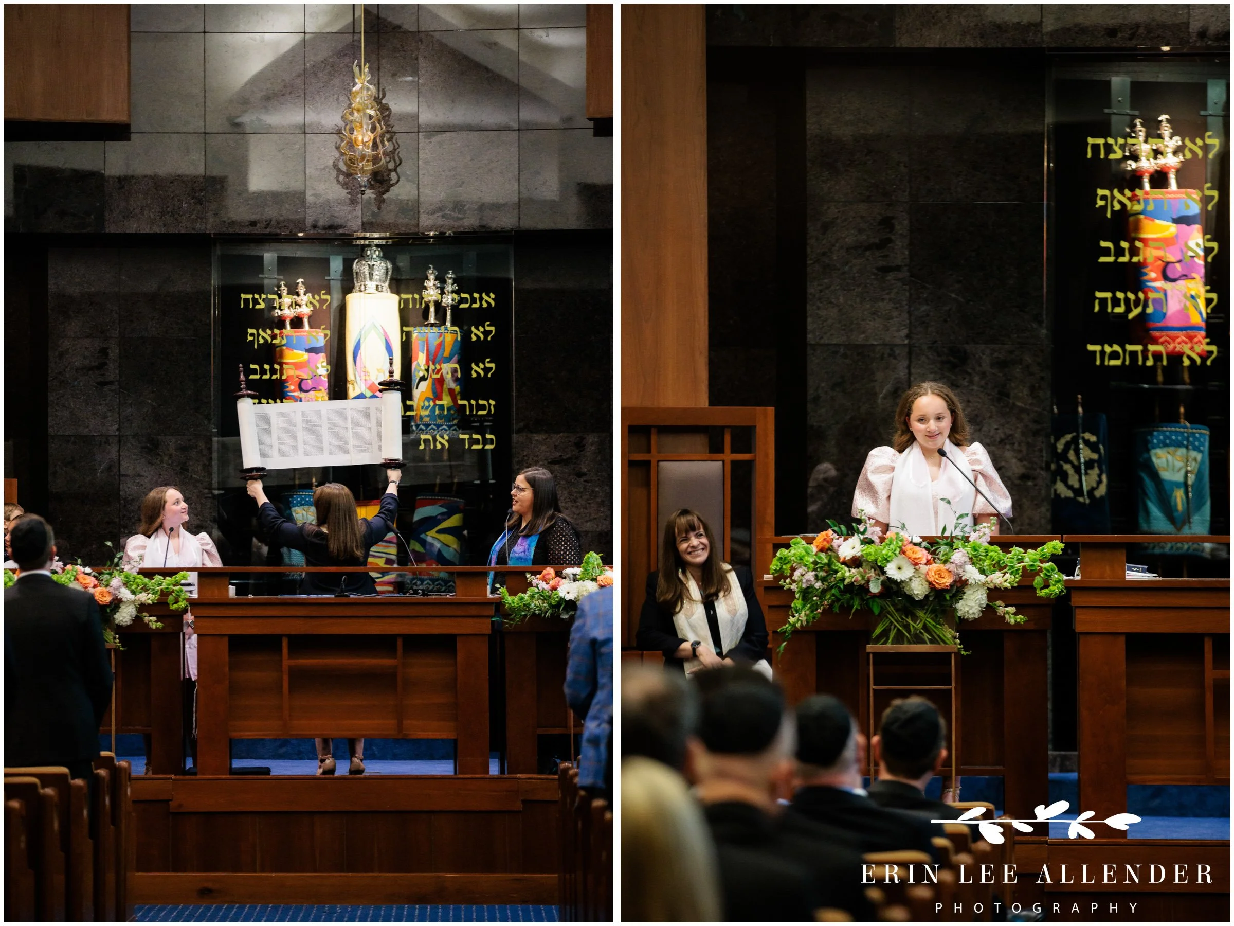 Nashville mitzvah photographer — Torah raised during bat mitzvah service at The Temple Nashville