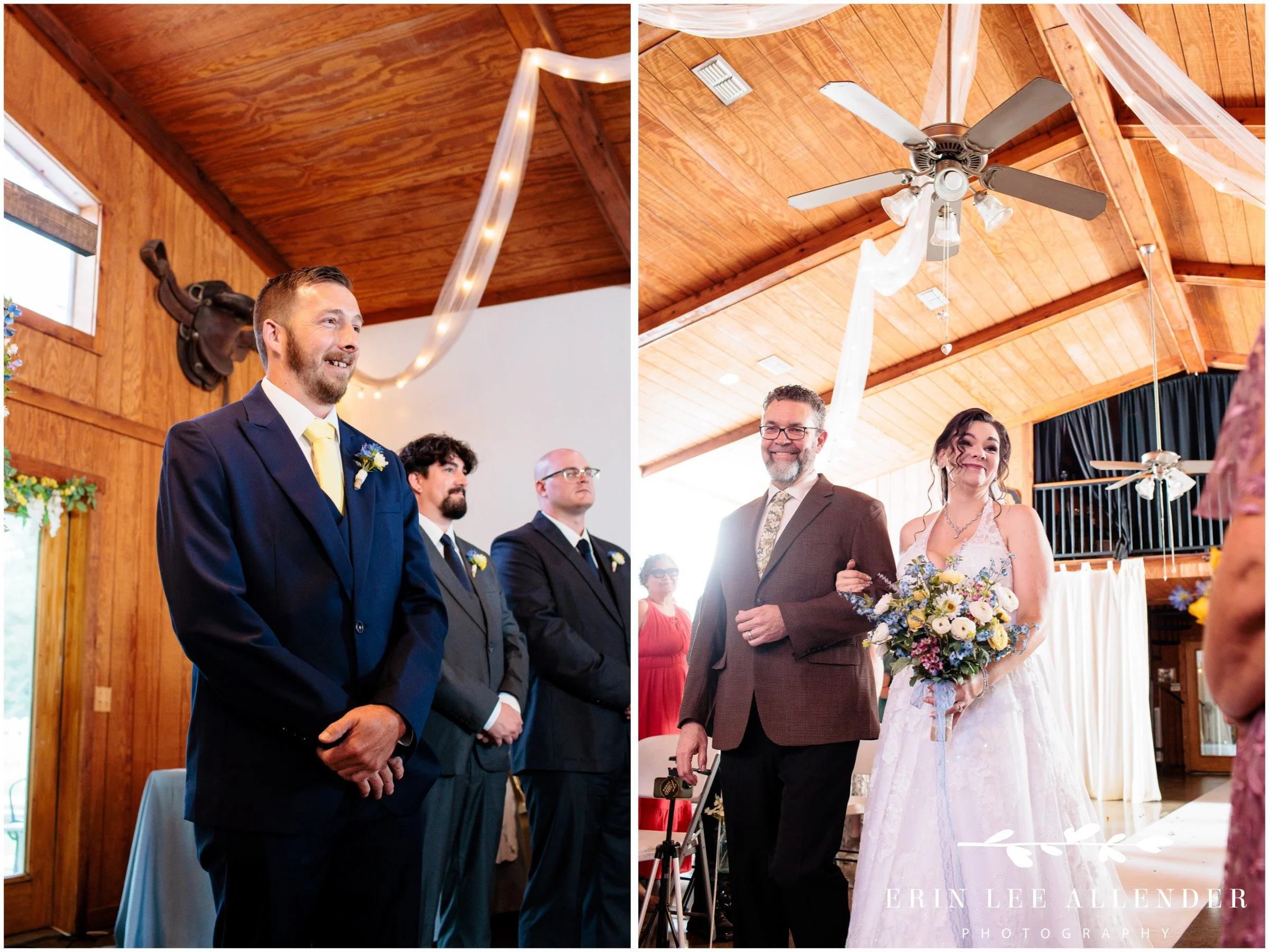 Father walking bride down the aisle