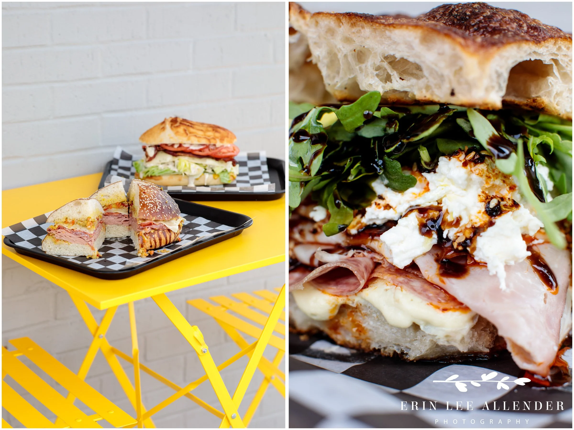Nashville food photography close-up of FatBelly Pretzel's Hamma Mia! sandwich