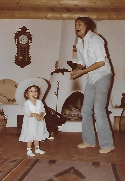 Me and my dad. A hat. A harmonica. Happiness.