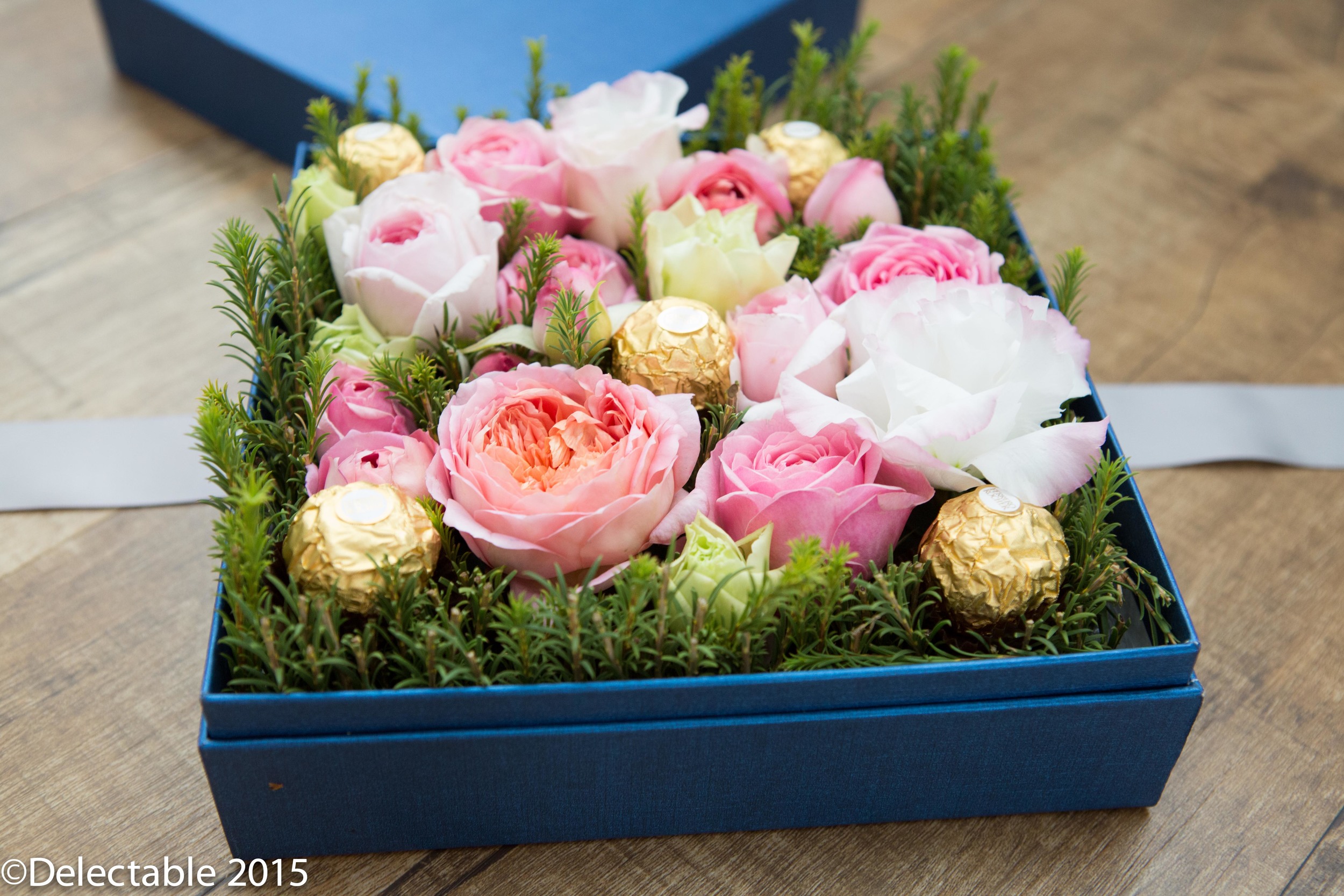 Gift Box Flower Arrangement Seasons Of Love Delectable Flowers