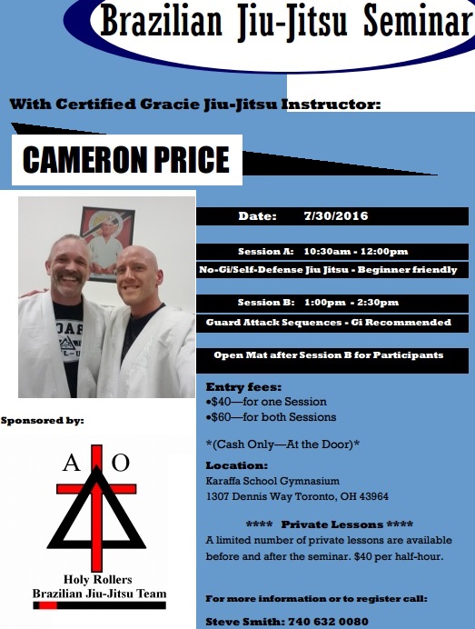 Cameron Price Seminar - July 30th Toronto, Ohio