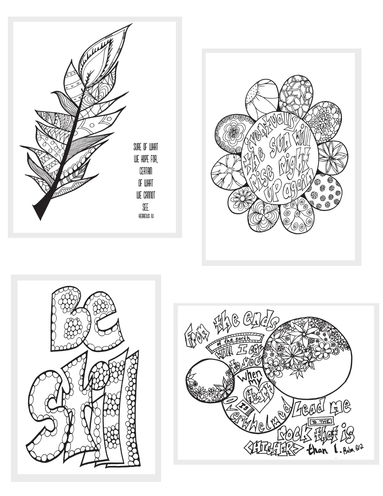 4 Pages from “The Anxious Christian” Coloring Book, Print & Color as often as you’d like.