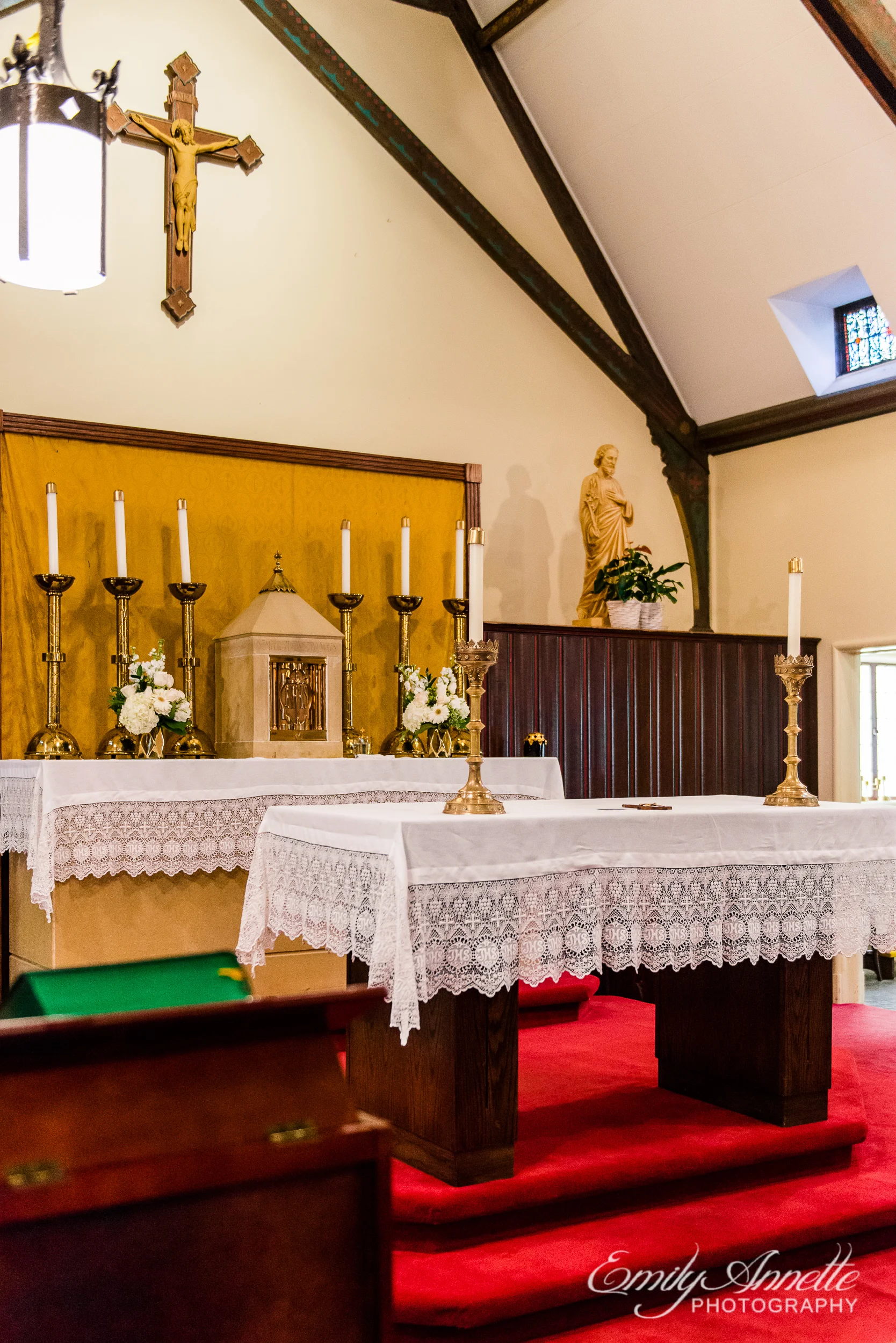 A winter wedding at the Chapel of the Immaculate Conception at St. John the Apostle Church in Leesburg, Virginia by Northern Virginia wedding photographer Emily Annette Photography aka Beauty of the Soul Studio