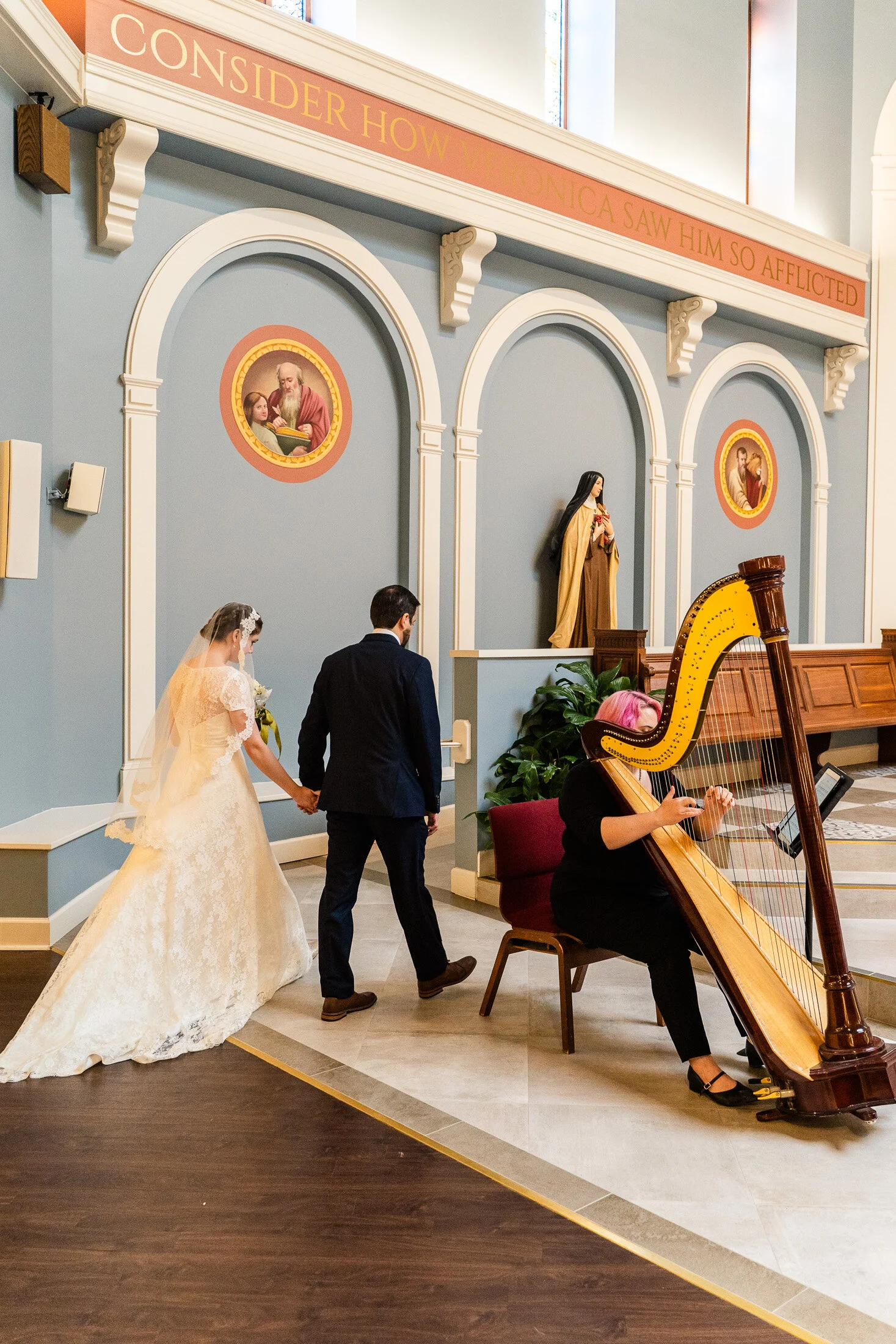 Intimate Catholic Wedding at St Veronica Catholic Church Chantilly