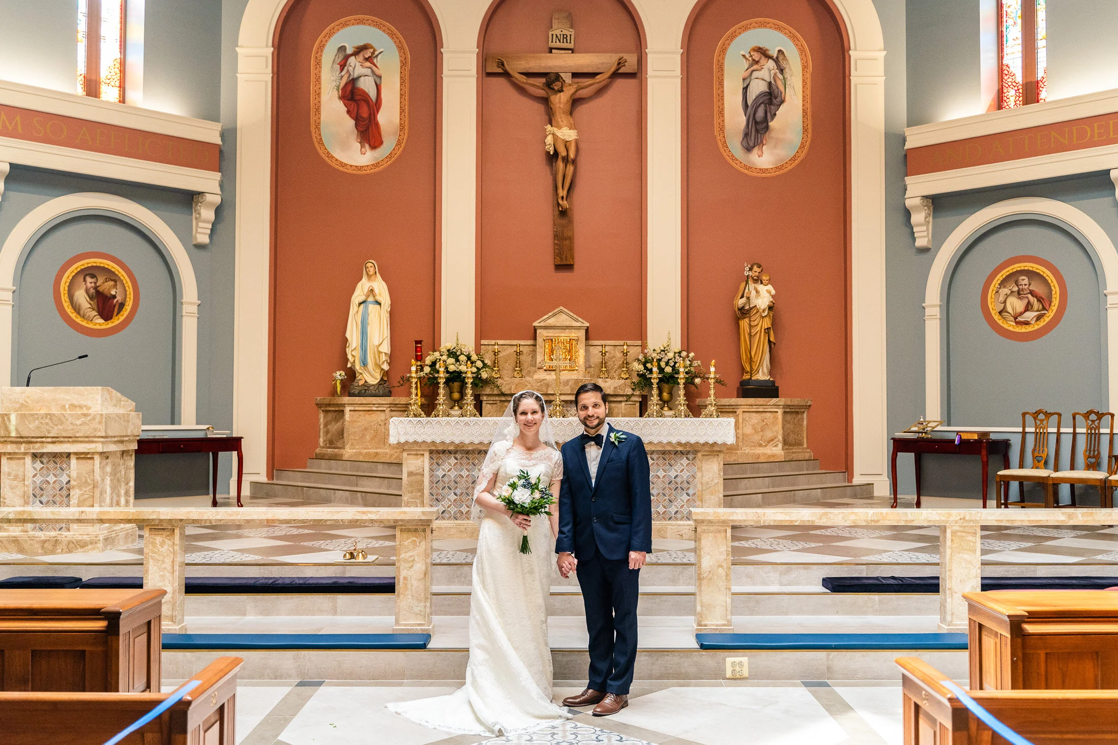 Intimate Catholic Wedding at St Veronica Catholic Church Chantilly