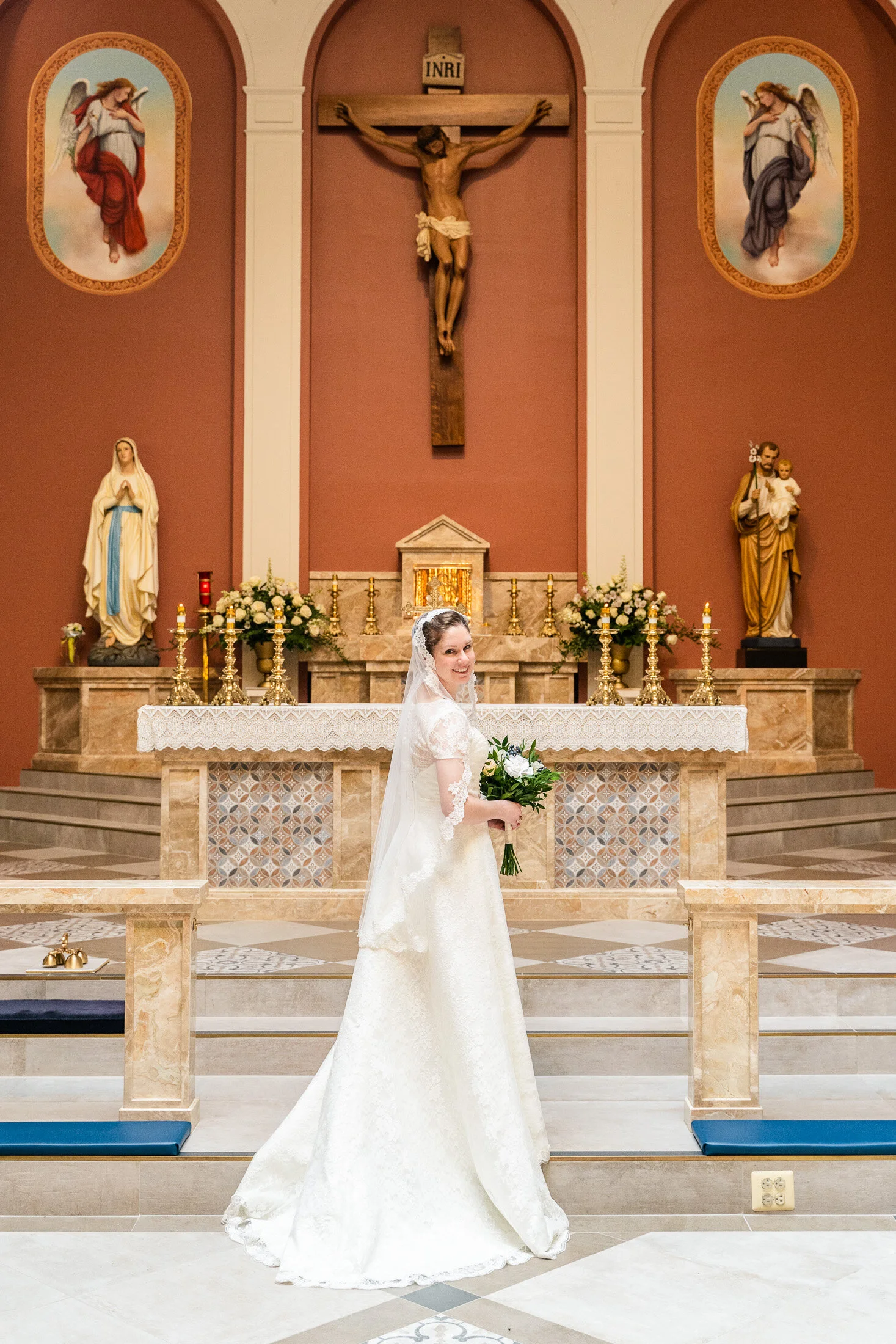 Intimate Catholic Wedding at St Veronica Catholic Church Chantilly
