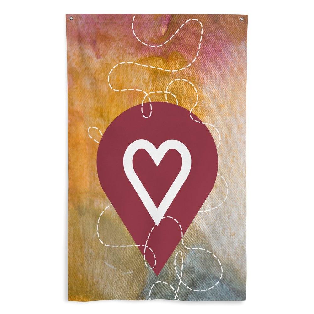 Wandering Heart Small Banner 34.5"x56" (flag material with grommets)
