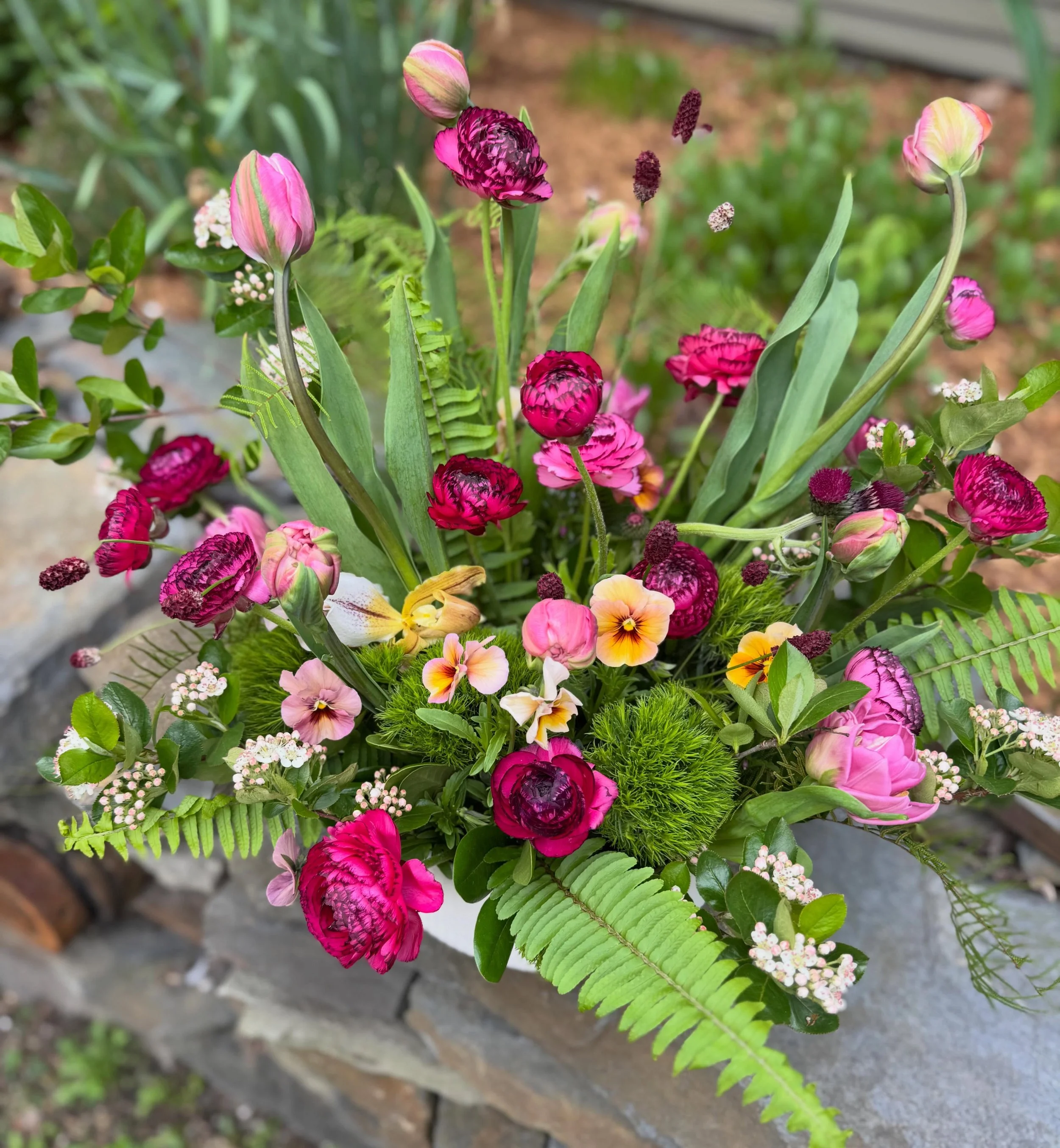 Spring has finally sprung 🌱
.
.
.
My job made easy thanks to great ingredients.  great LOCAL goodies from our pals @junefarm_  and a paphiopedilum orchid and some other fun finds from local wholesale extraordinaire @greenmountainfloralsupply