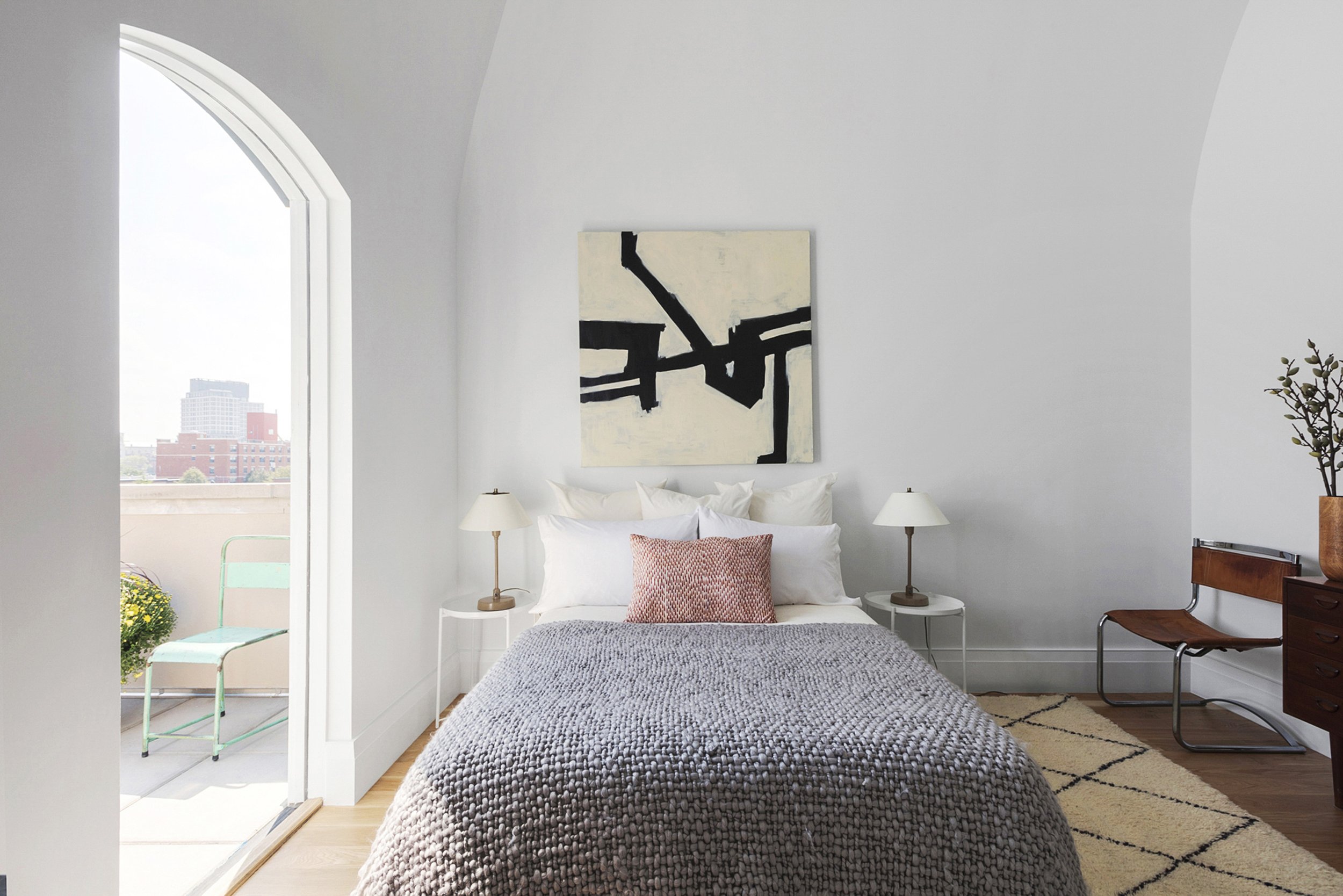  Hovey Design  South Oxford Street   This bedroom is just one of three designed by Hovey Design.&nbsp; This large ceiling three bedroom penthouse condo offers three private outdoor spaces with views down tree lined streets right by Brooklyn’s Barclay