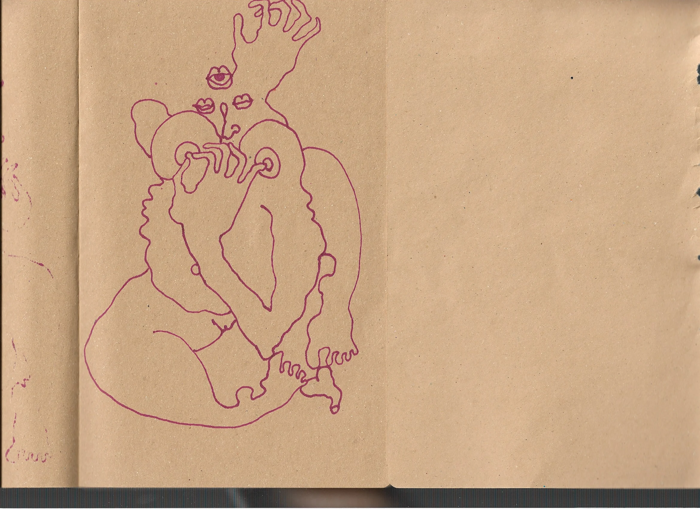 Autoanastomosis 15. Marker on Paper. 8.25" by 5.5."