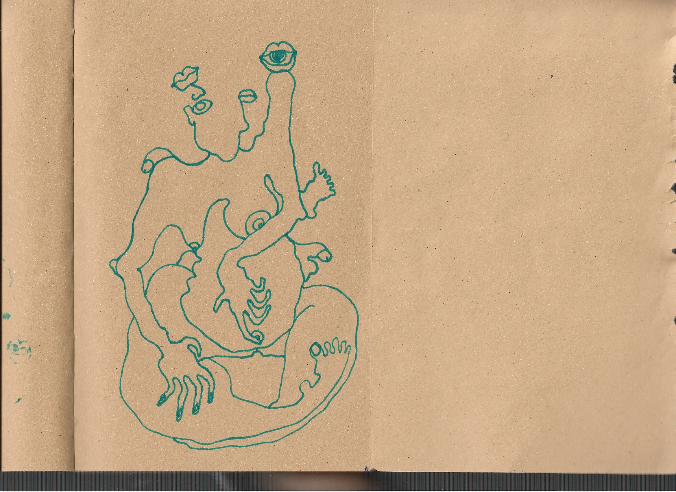 Autoanastomosis 17. Marker on Paper. 8.25" by 5.5."