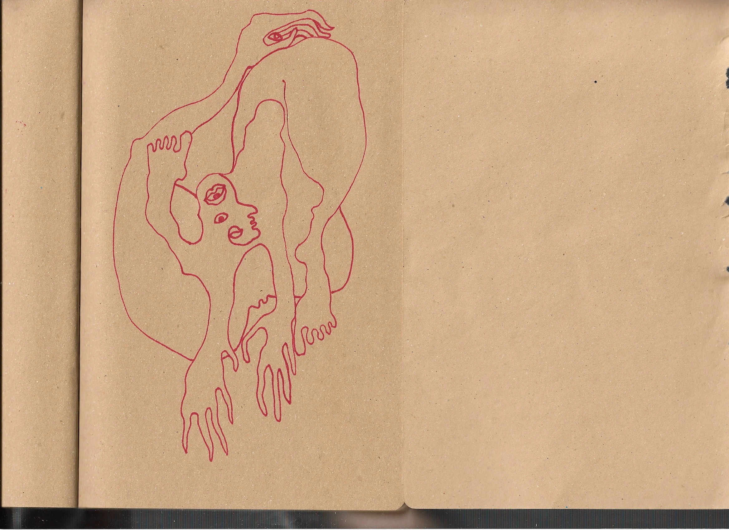 Autoanastomosis 33. Marker on Paper. 8.25" by 5.5."