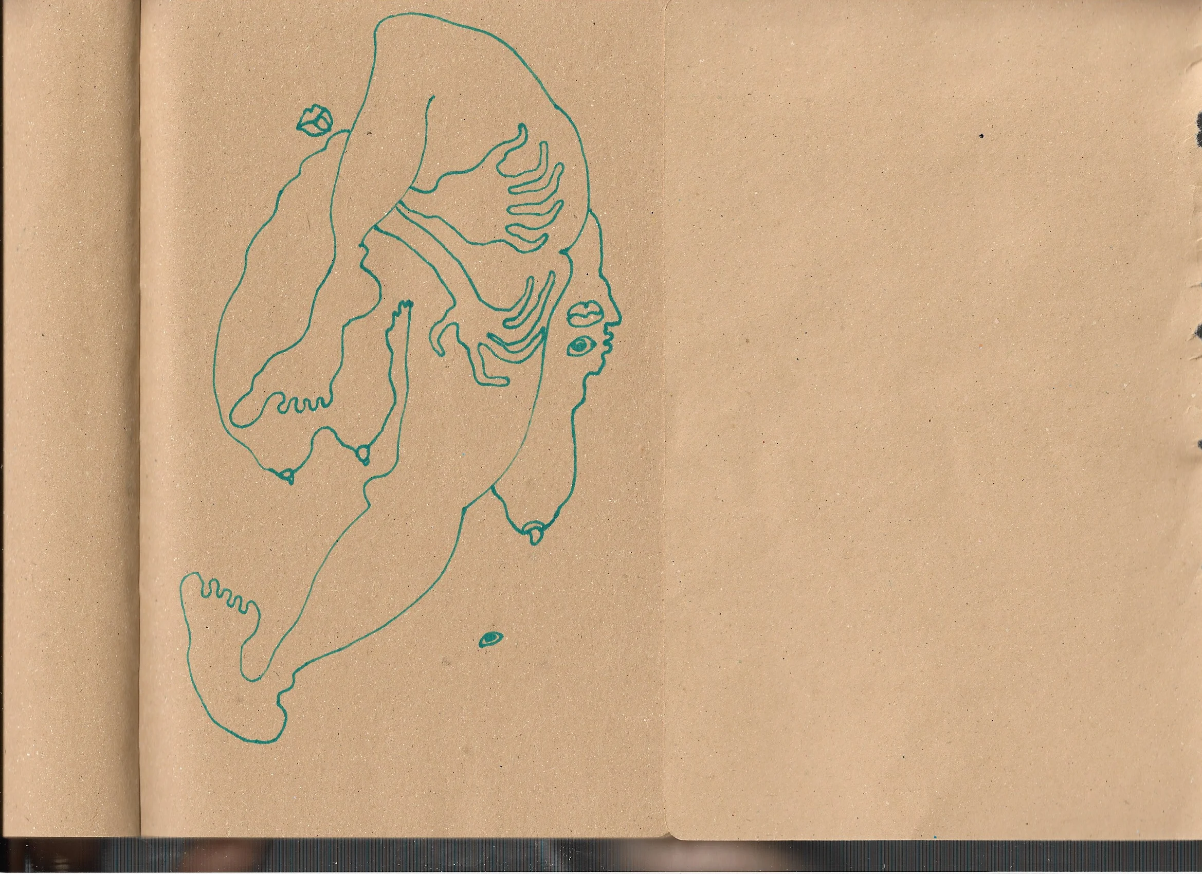 Autoanastomosis 37. Marker on Paper. 8.25" by 5.5."