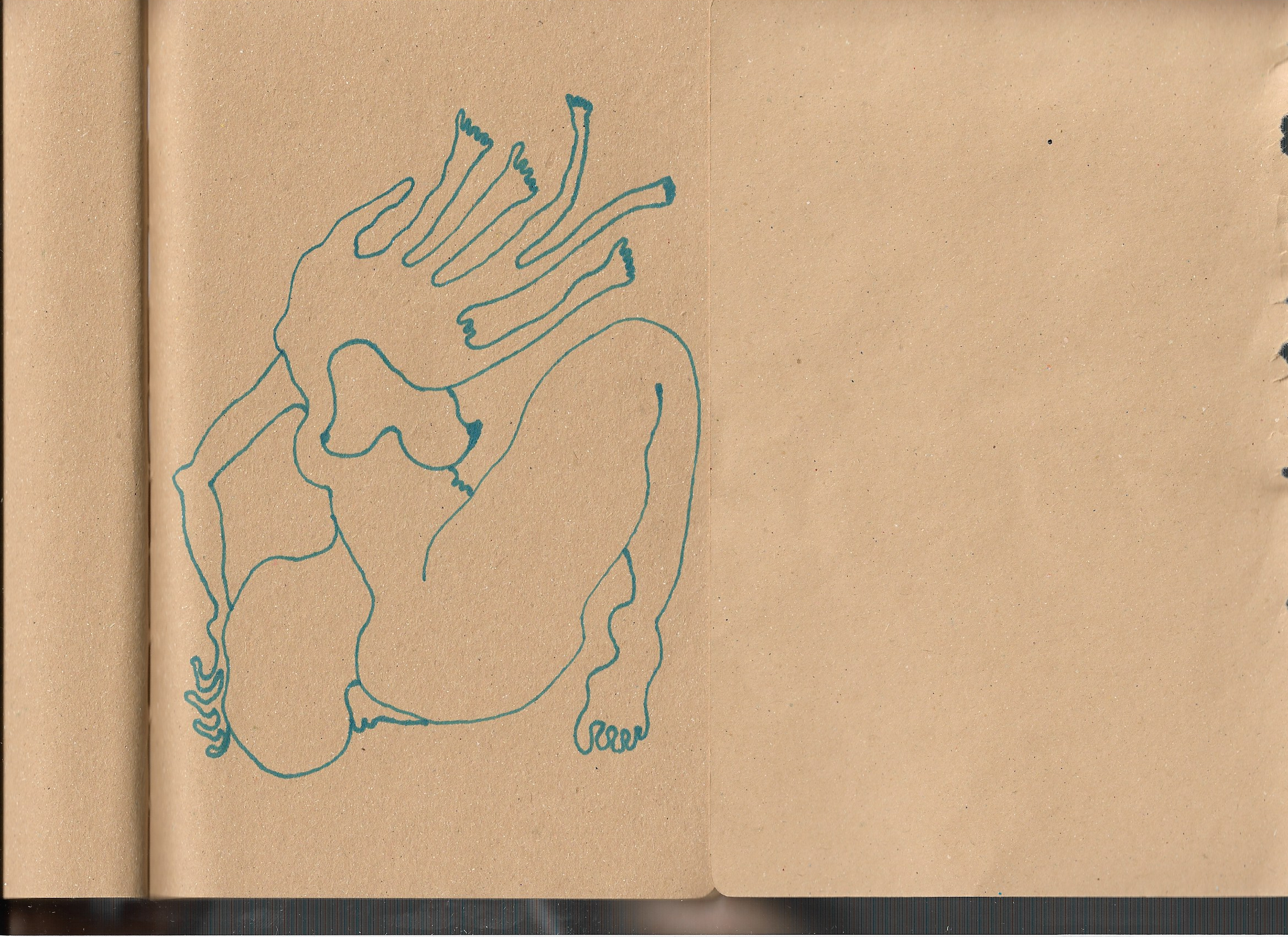 Autoanastomosis 52. Marker on Paper. 8.25" by 5.5."