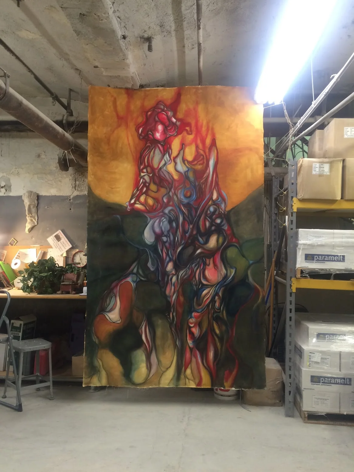 "Three Graces," Oil on Canvas, 14 by 6 feet.