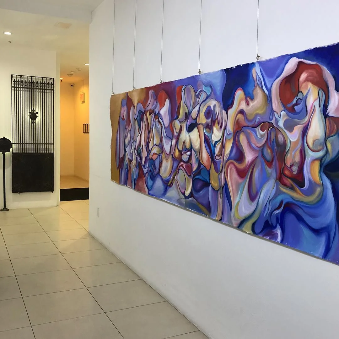 "Orthodontist's Waiting Room," Oil on Canvas, 3 by 9 feet
