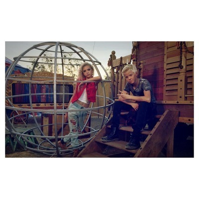 Carson Lueders and Jordyn Jones on the set of "Take Over." Photo courtesy of Nayip Ramos. 