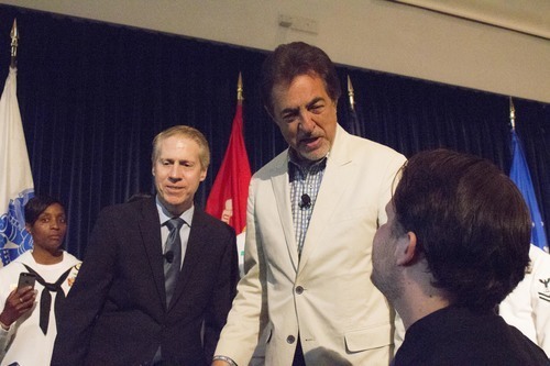 Actor Joe Mantega, Gary Sinise Foundation, honors U.S. Military Veterans. Photo by Jillian Dale